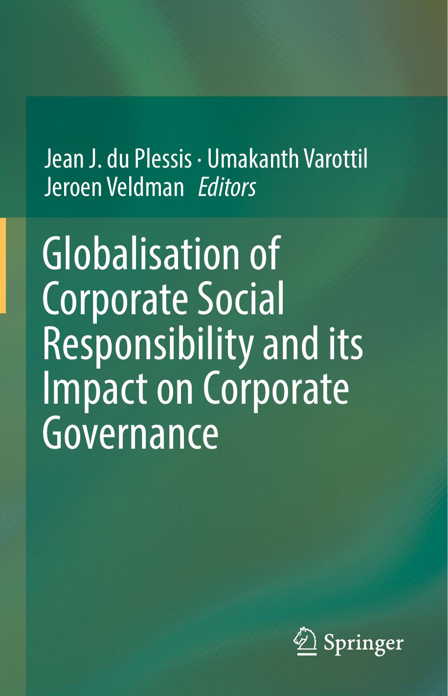 Globalisation of Corporate Social Responsibility and its Impact on Corporate Governance 2018