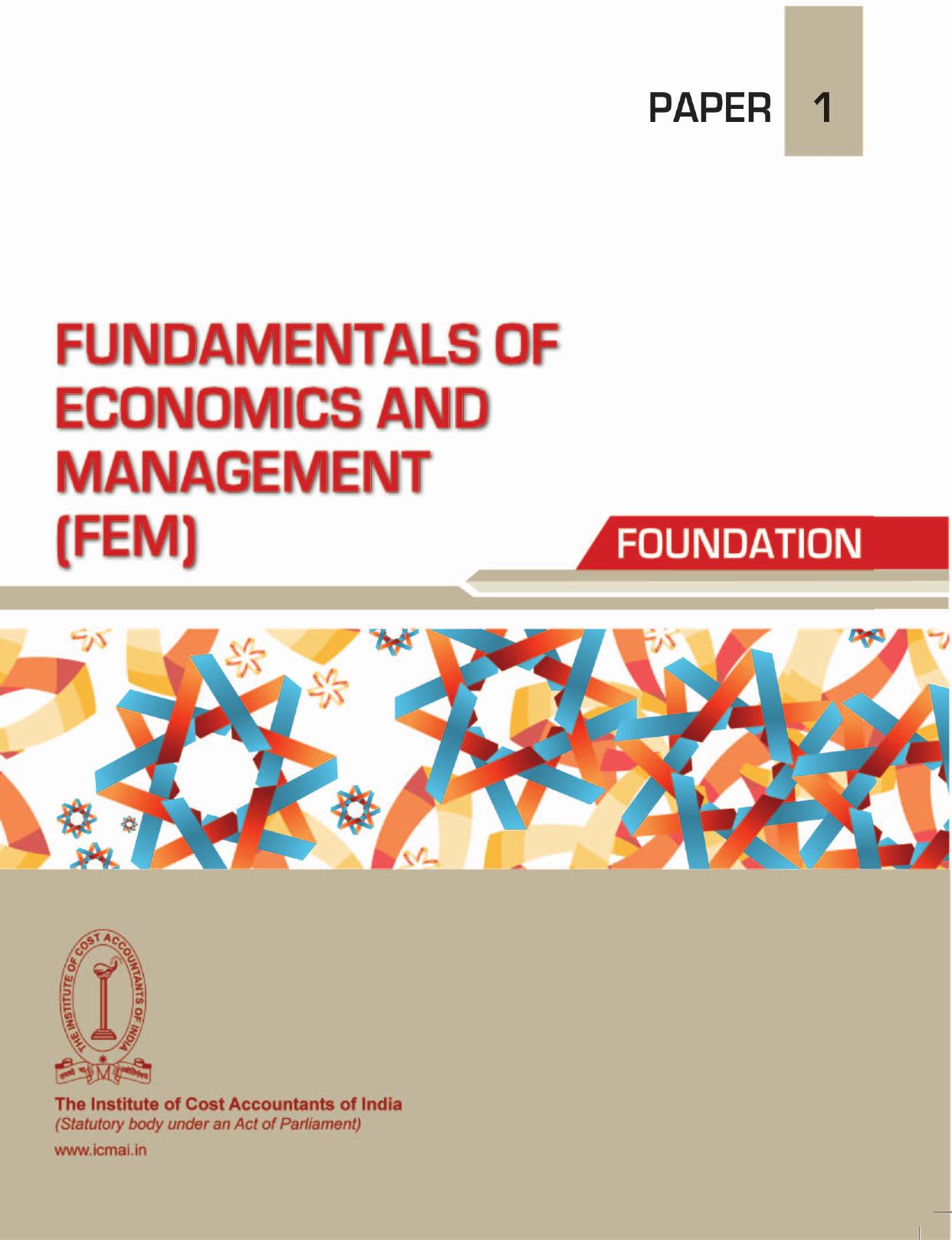 Fundamentals of Economic and Management Foundation 2014