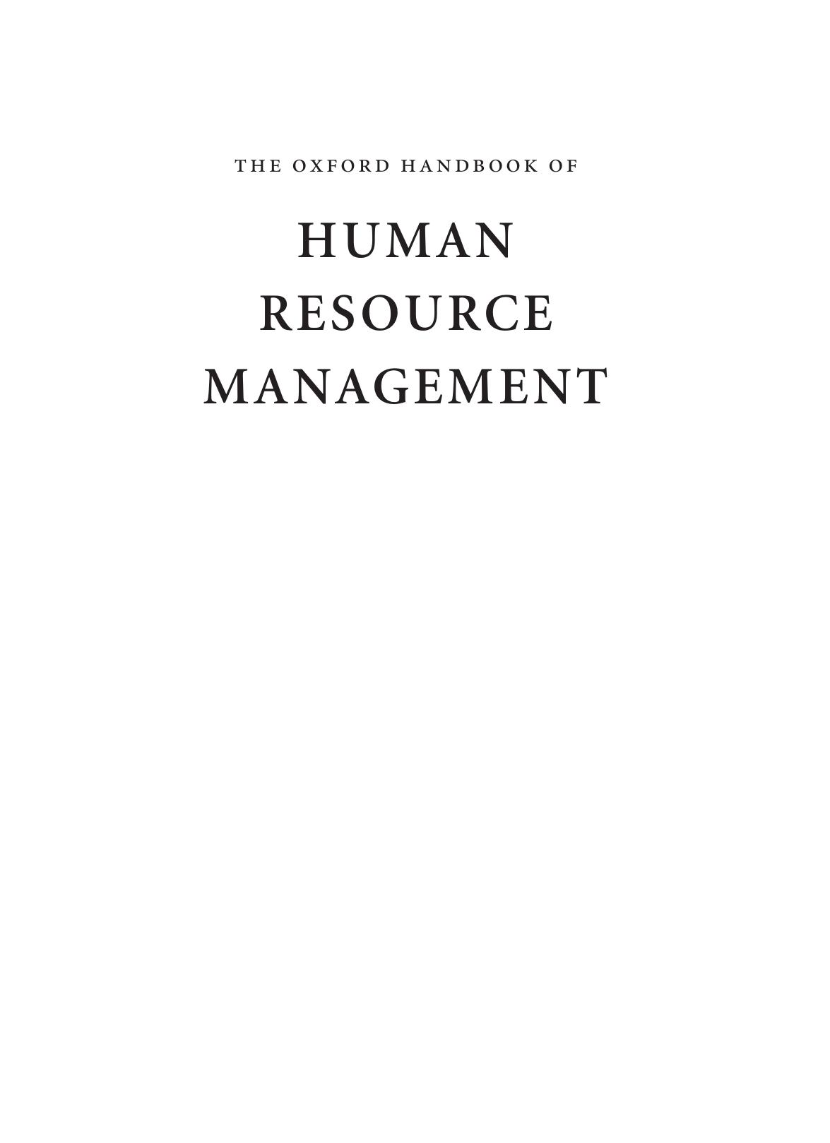 The-Oxford-Handbook-of-Human-Resource-Management 2007