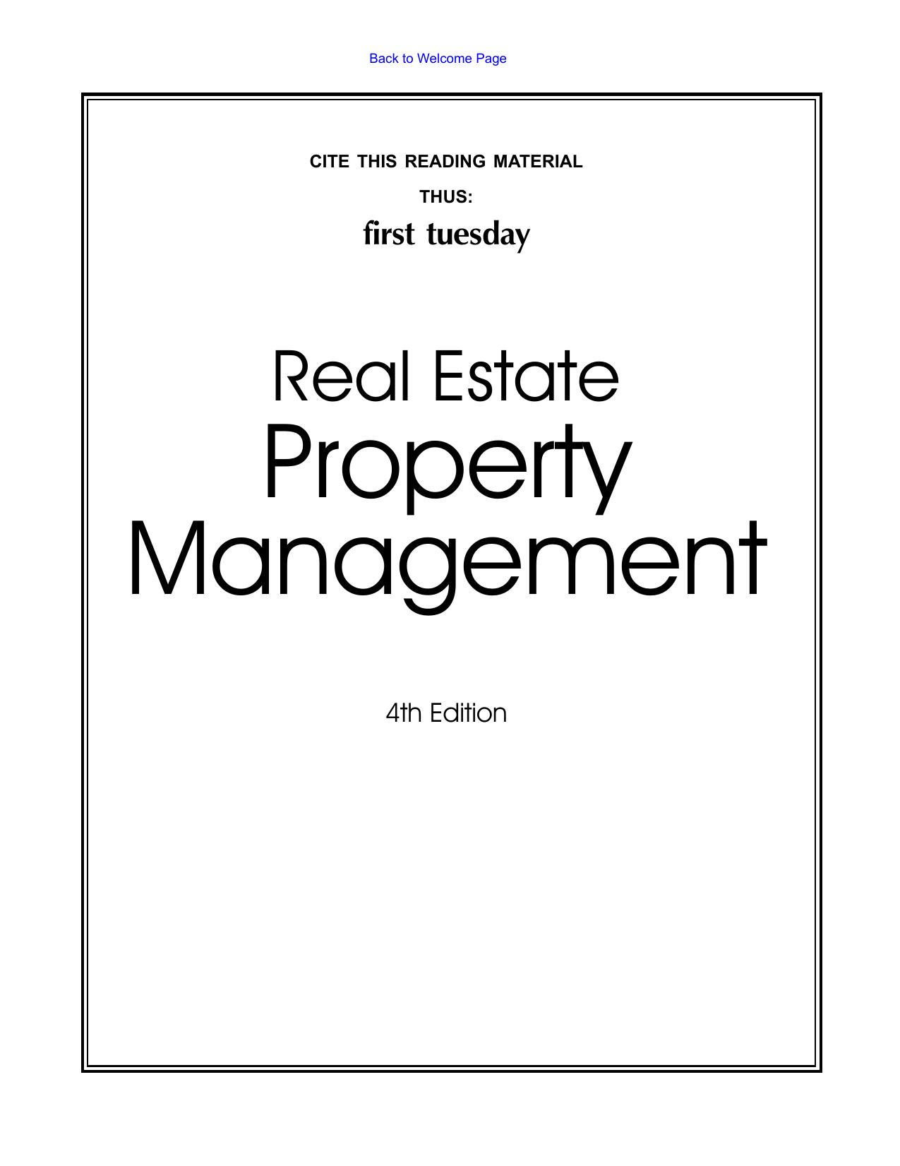 Real Estate Property Management 2007