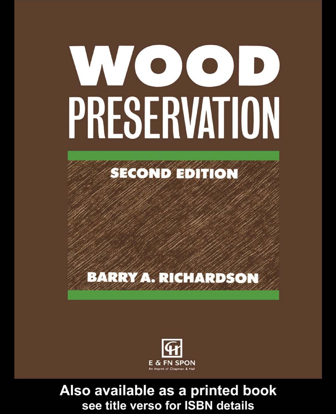 Wood Preservation, Second Edition