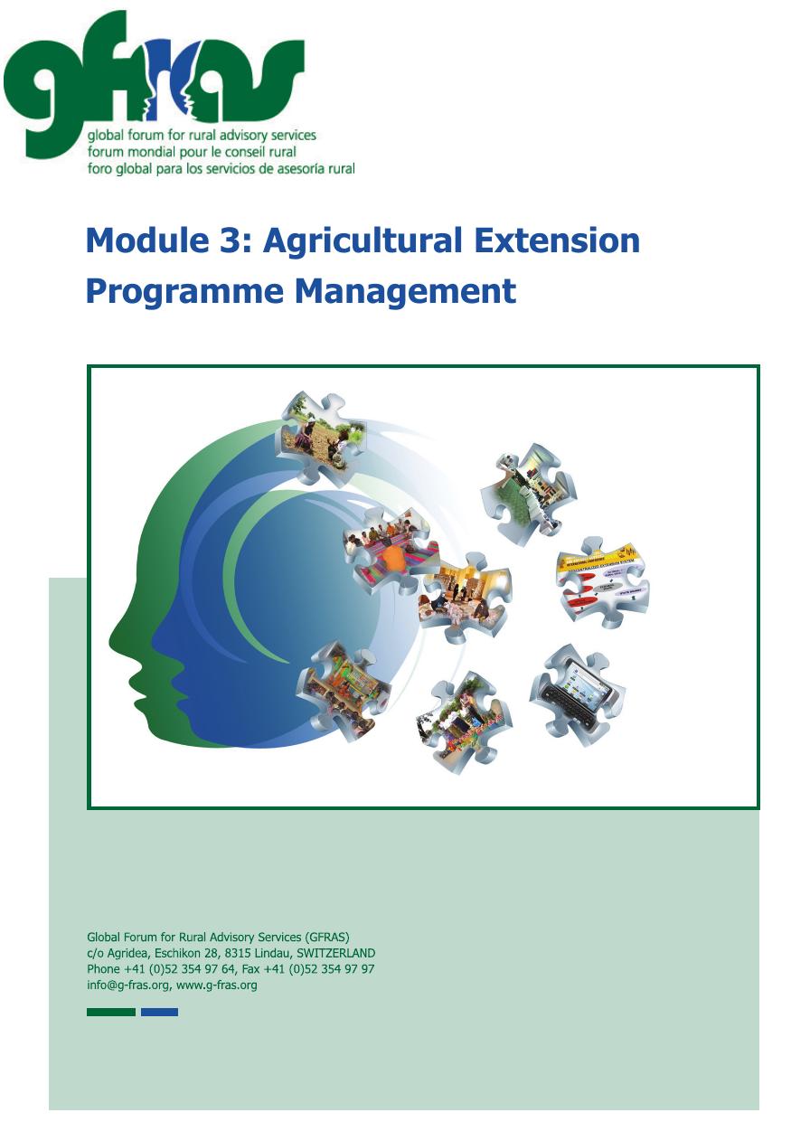 Agricultural Extension Programme Management 2016