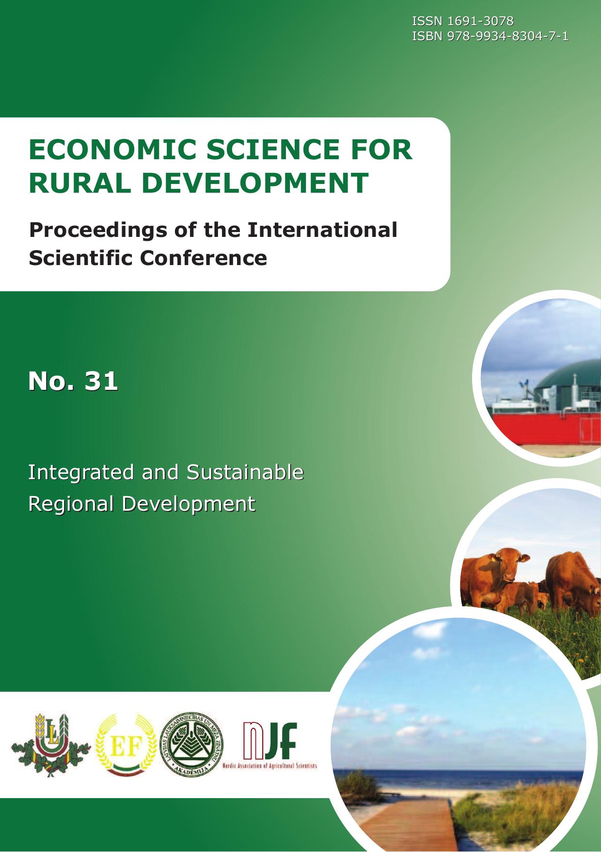 International Scientific Conference "Economic Science for Rural Development". Integrated and sustainable regional development