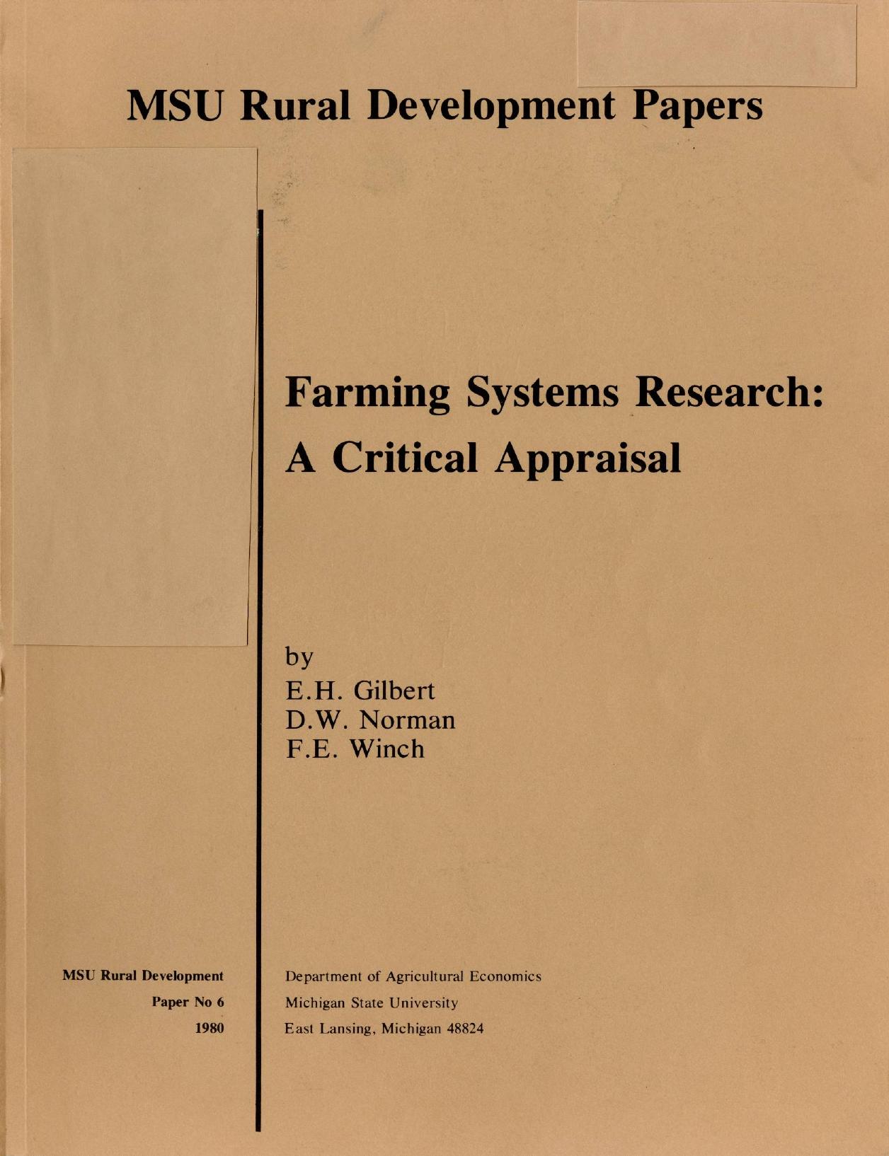 Farming Systems Research