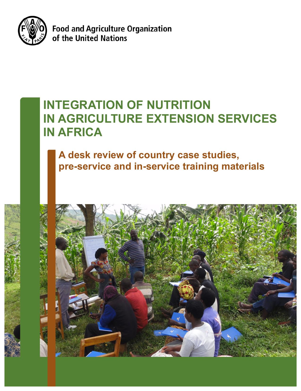 Integration of nutrition in agriculture extension services in Africa