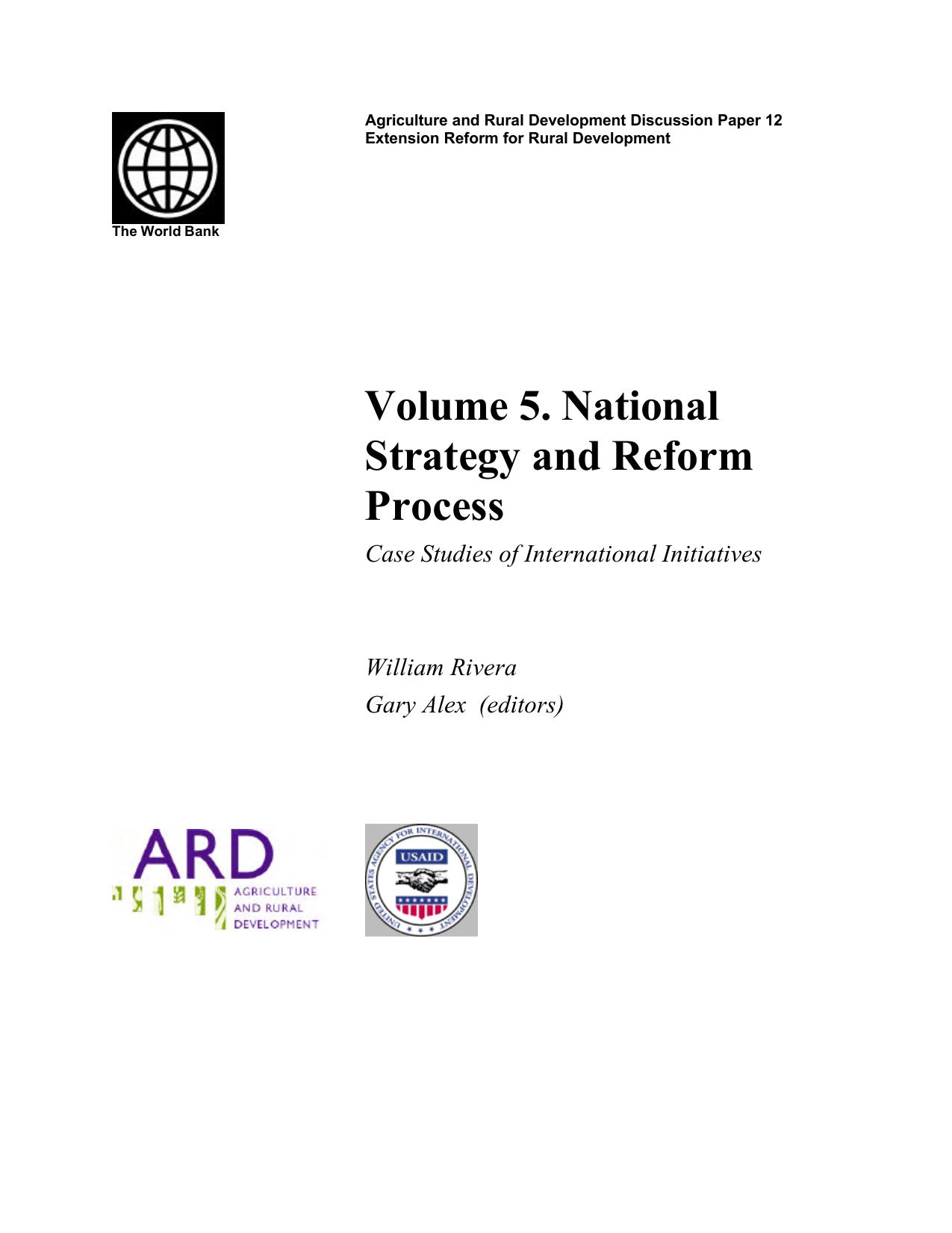 National Strategy and Reform Process 2004