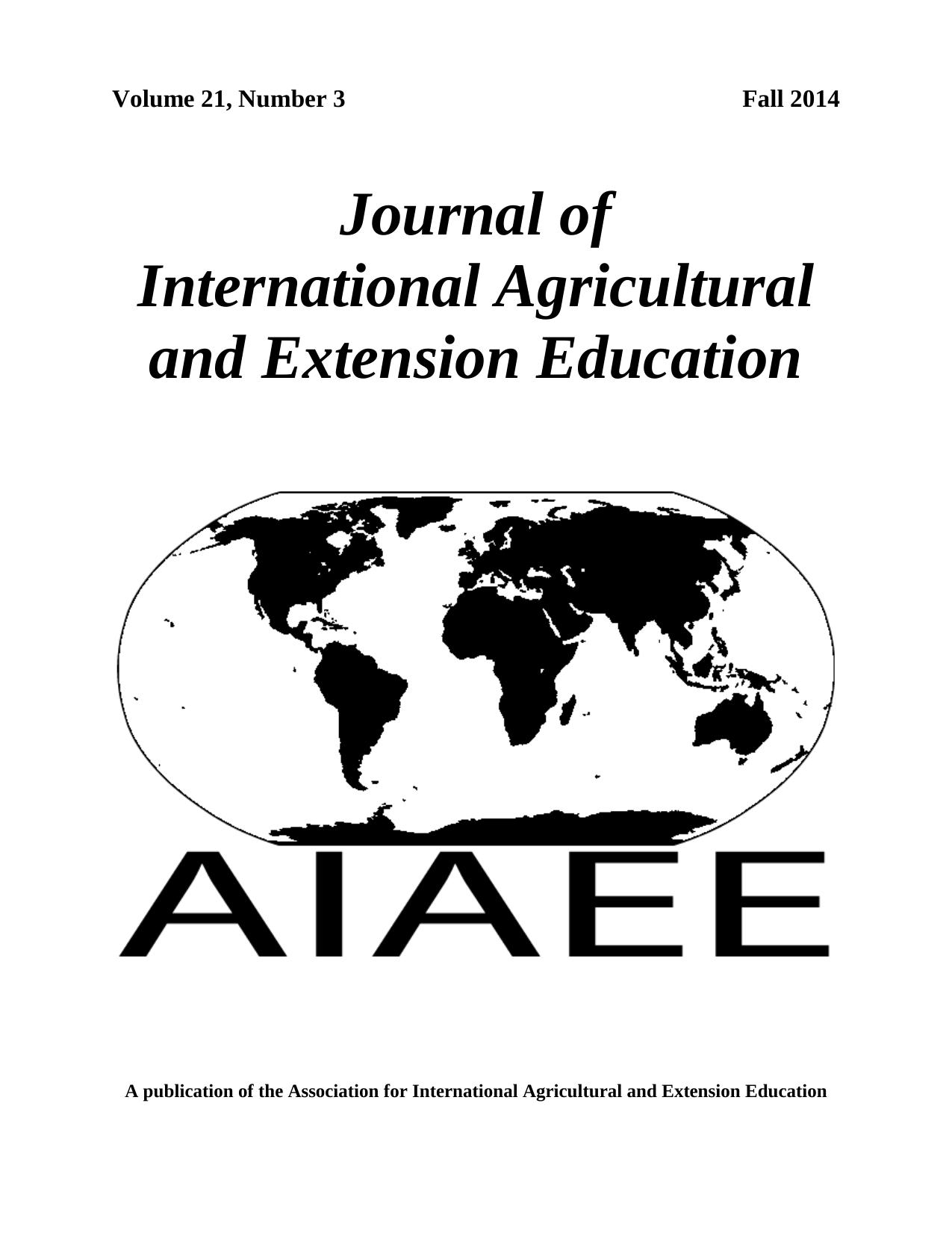 Journal of International Agricultural and Extension Education 2014