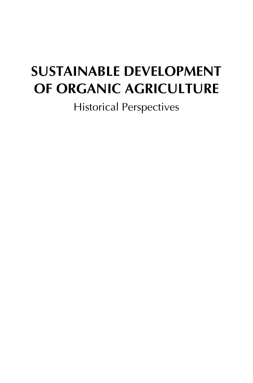 Sustainable development of organic agriculture