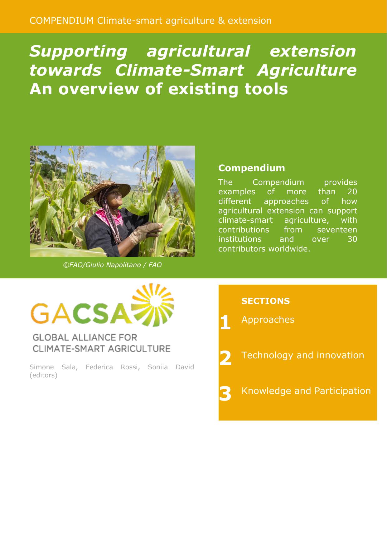 Supporting Agrictural extension towards climate-smart agriculture