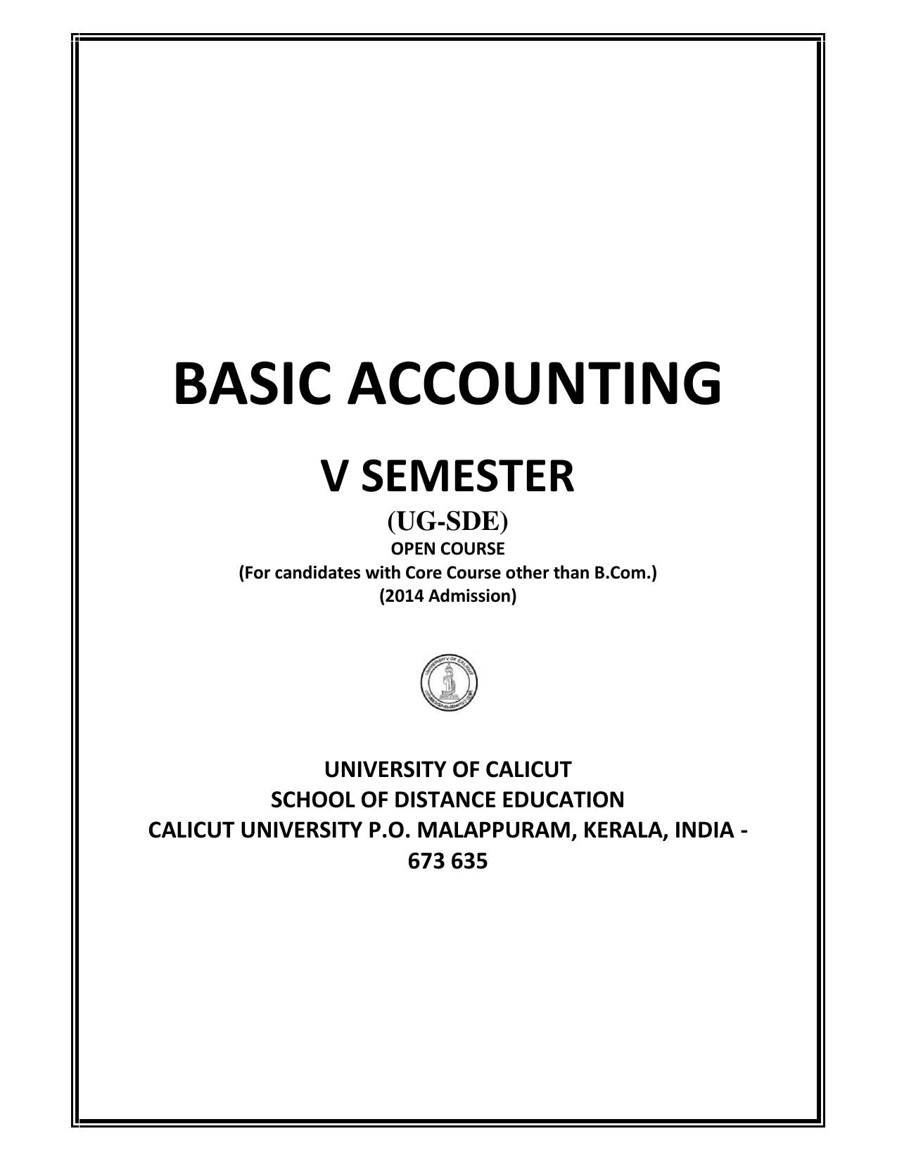 Basic Accounting 2014