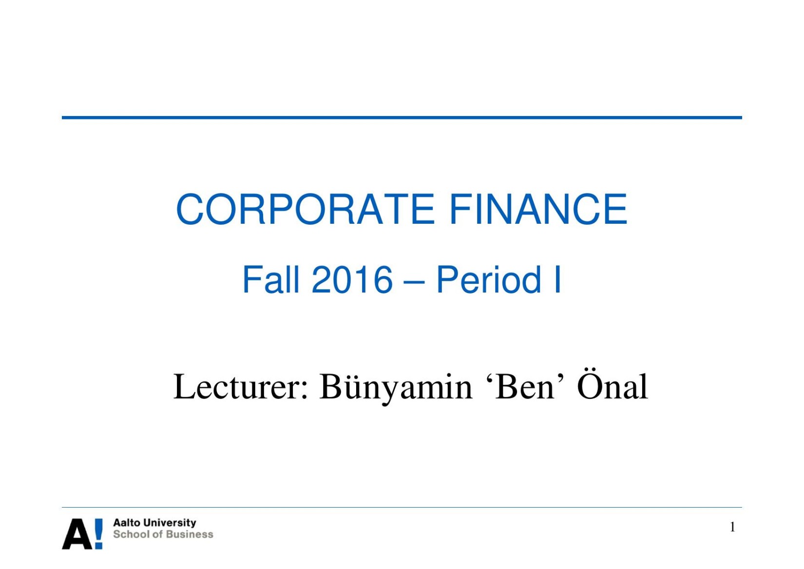 corporate finance 2016