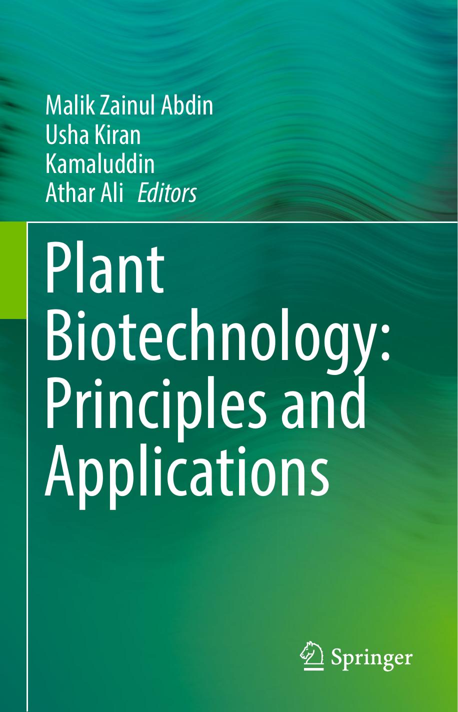Plant Biotechnology  Principles and Applications  2017