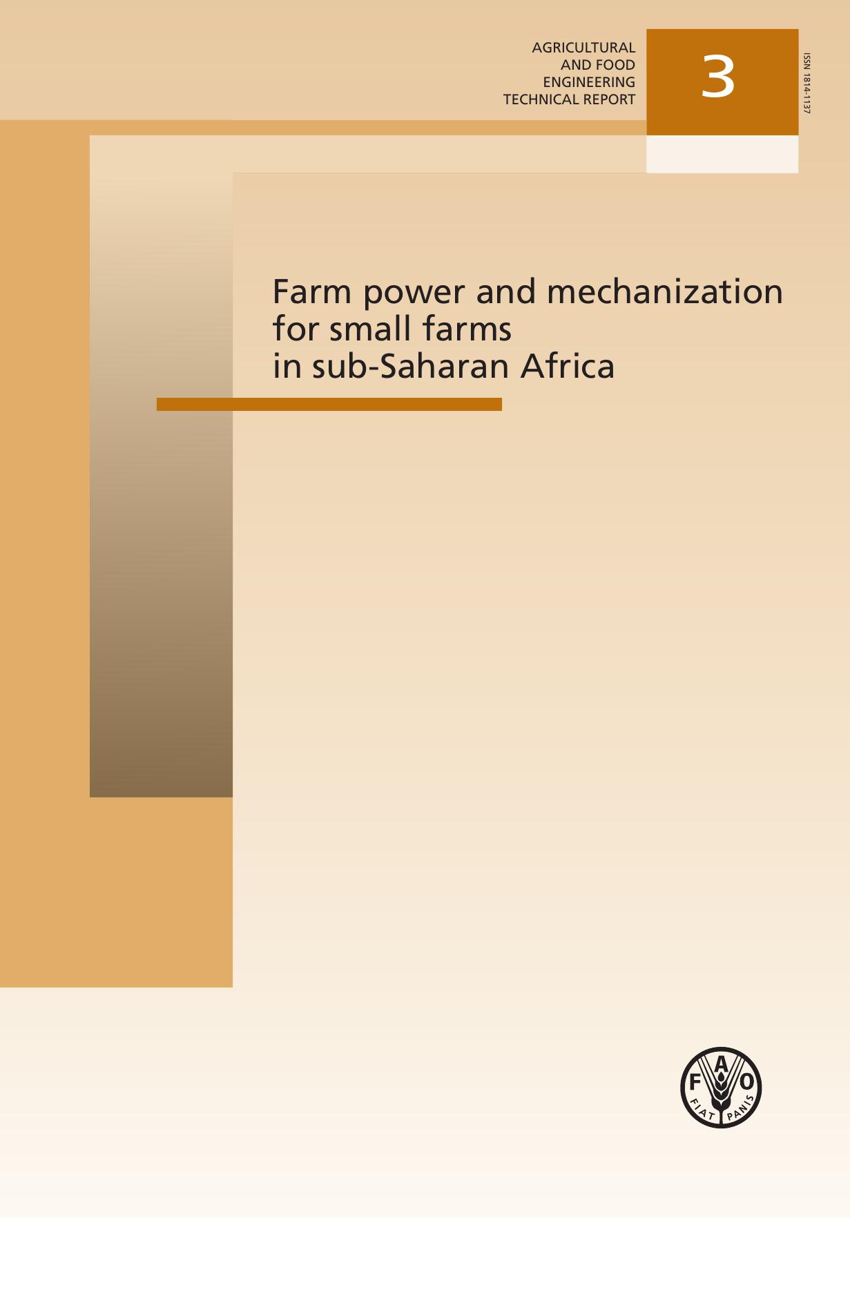 Farm power and mechanization for small farms   2006