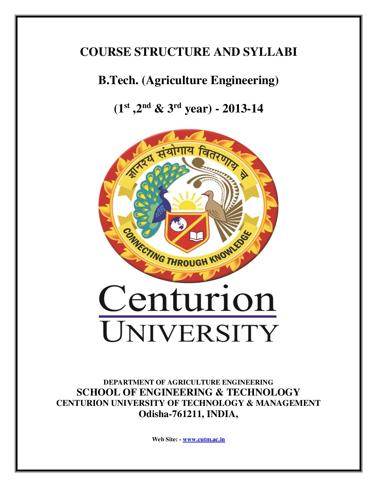 COURSE STRUCTURE AND SYLLABI B.Tech. (Agriculture Engineering) ( PDFDrive.com )