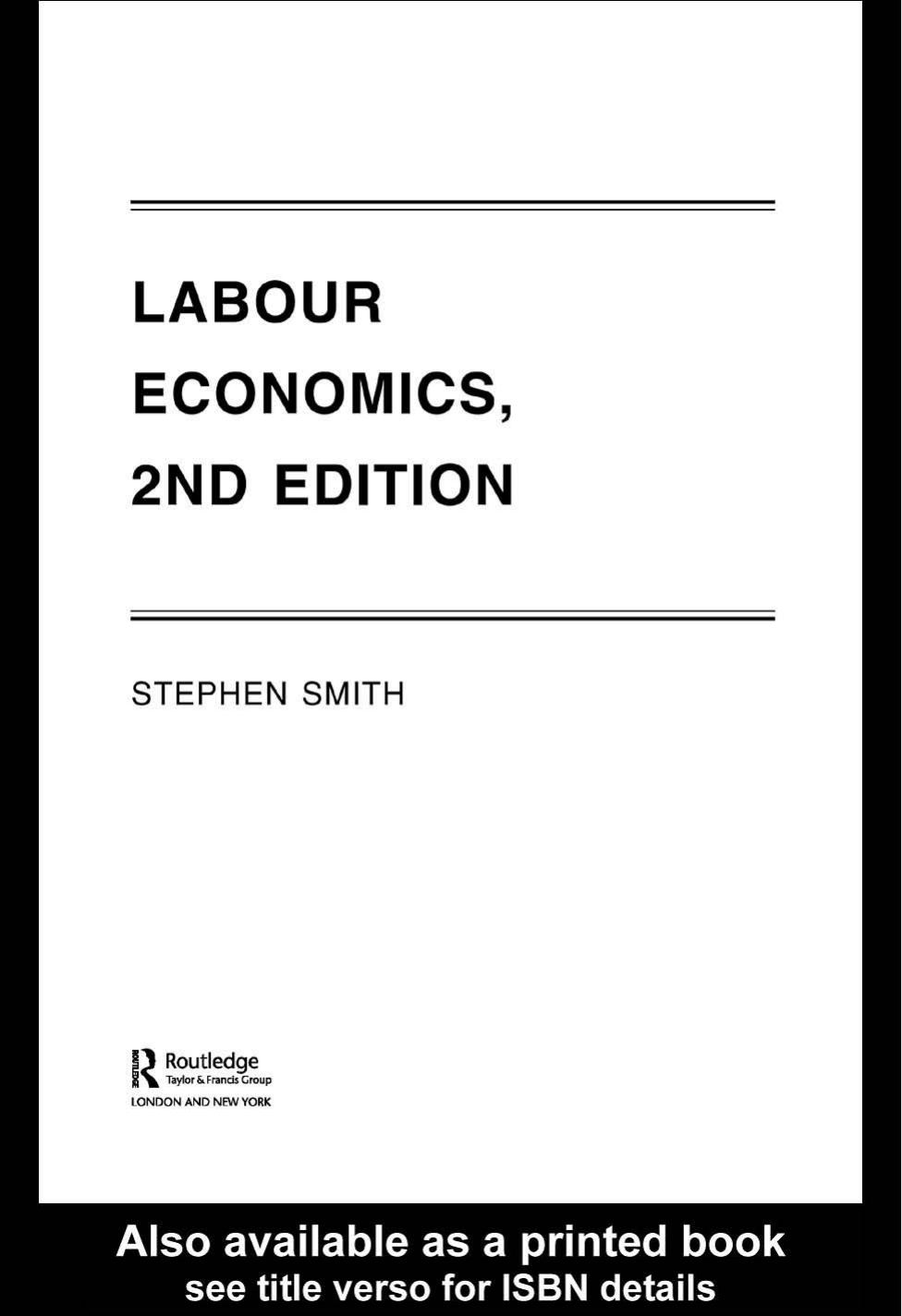 Labour Economics, 2nd Edition