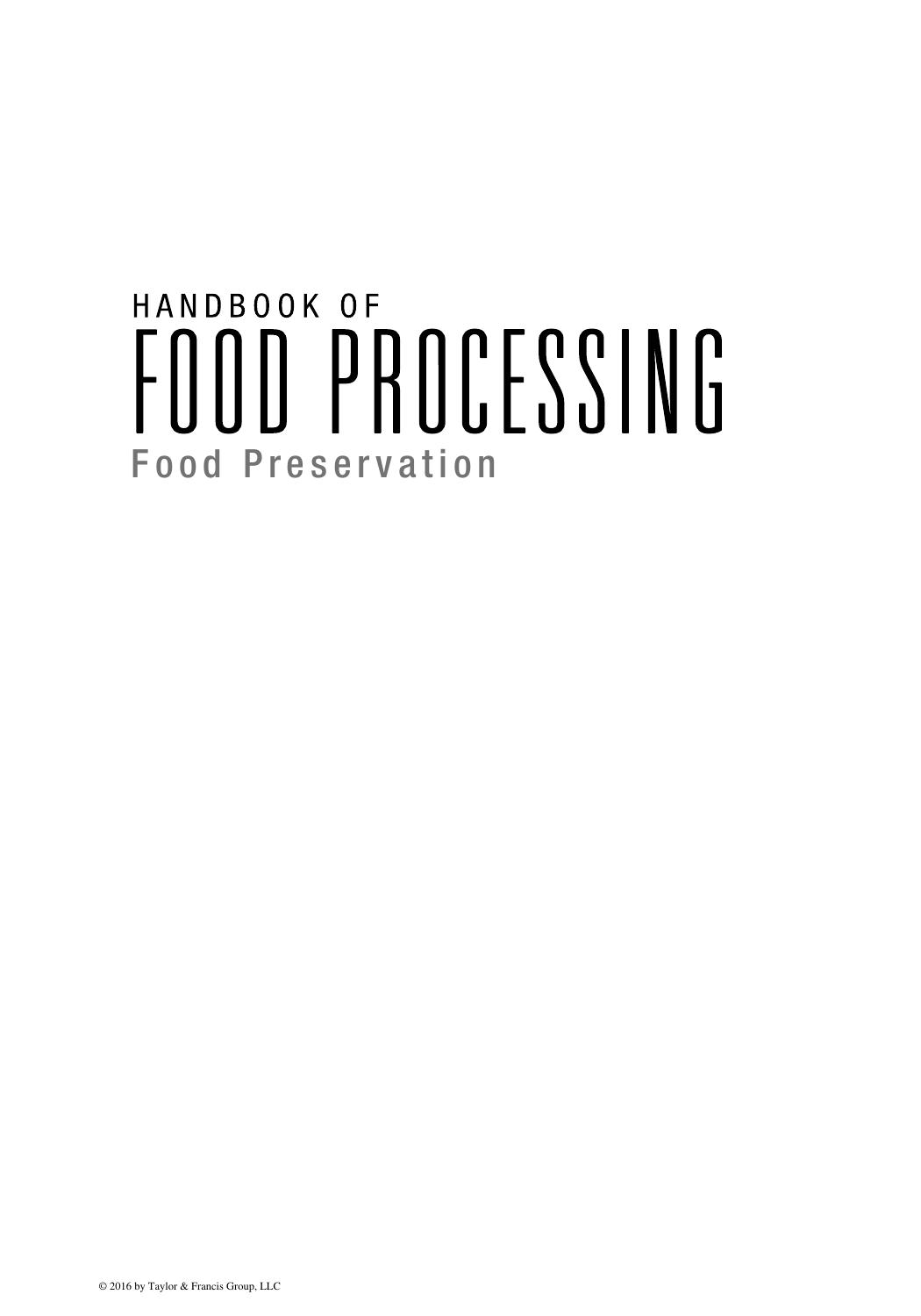 Handbook of food processing   food preservation 2016
