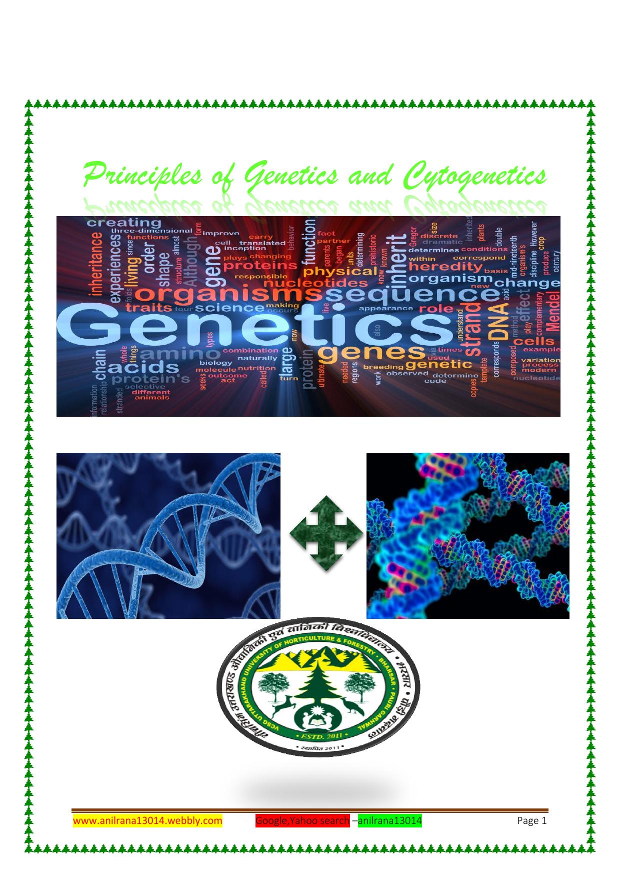 principles of genetics and cytogenetics 1905