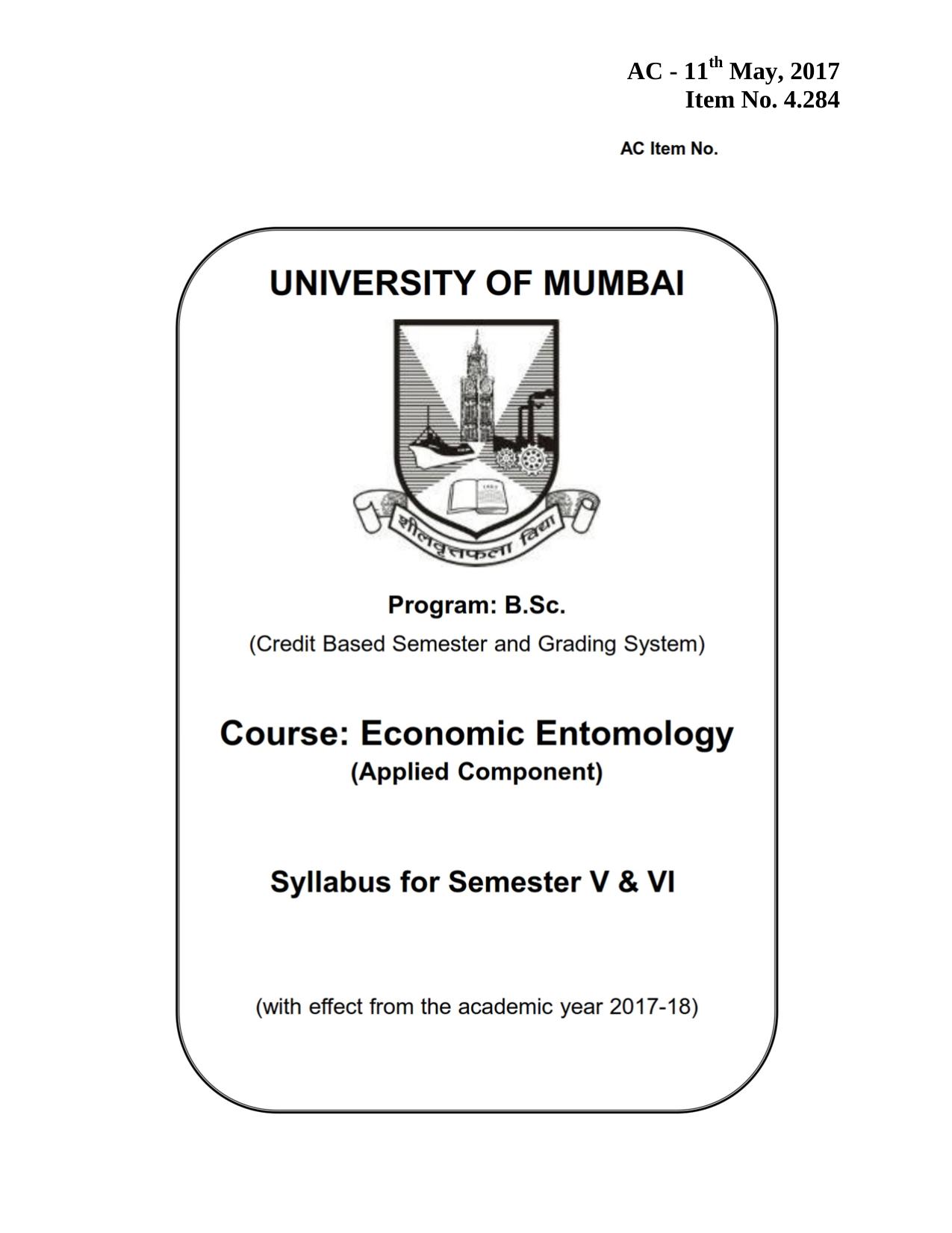 4.232 T.Y.B.Sc. Economic Entomology Sem V & VI 2017