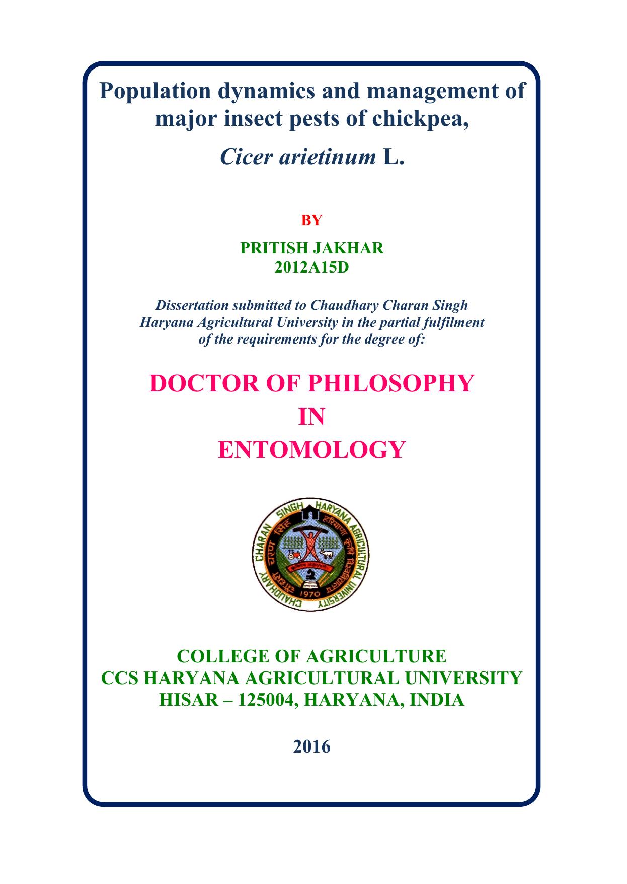 doctor of philosophy in entomology 2017