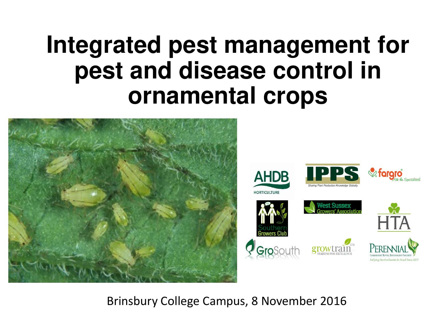 Integrated pest management for pest and disease control in ornamental crops
