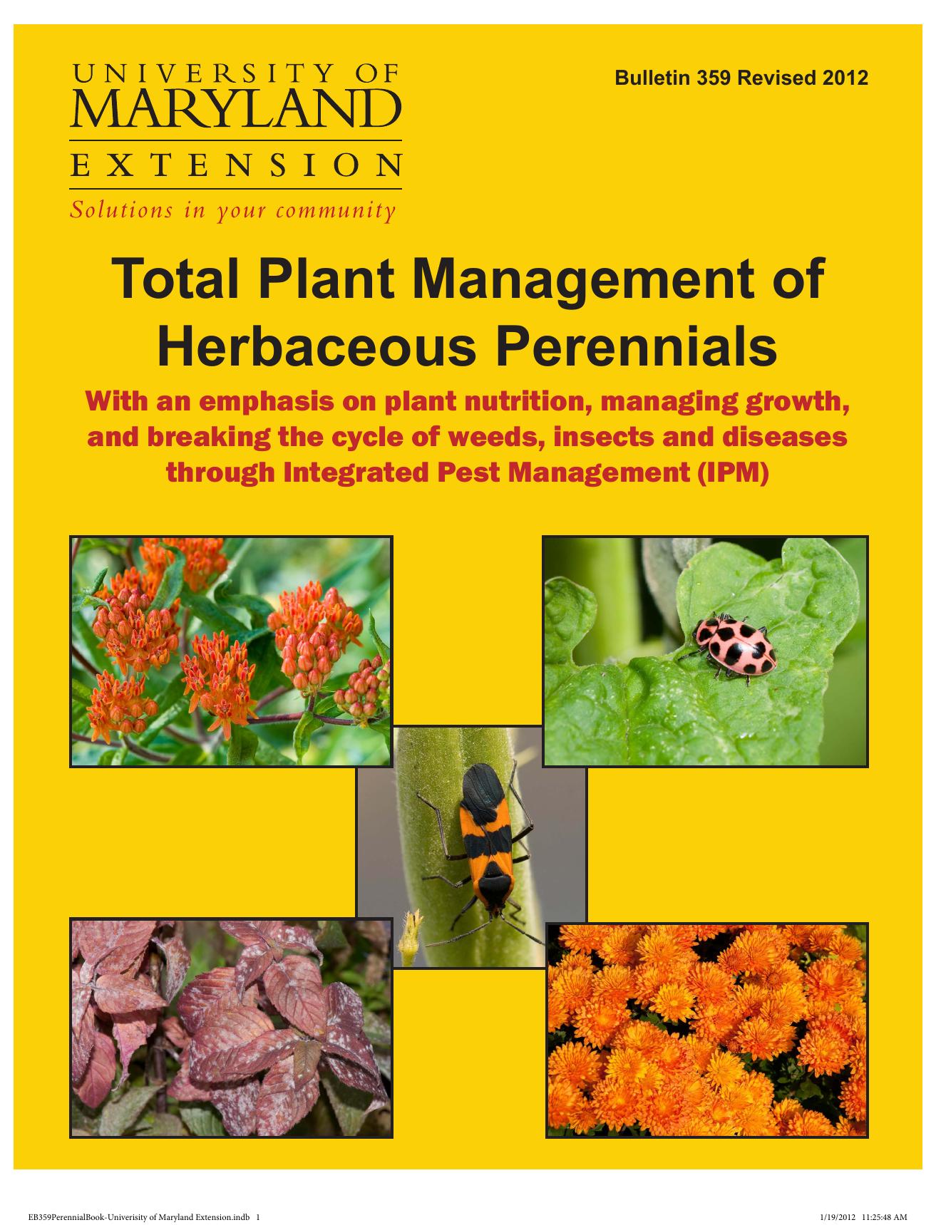 Total Plant Management of Herbaceous Perennials