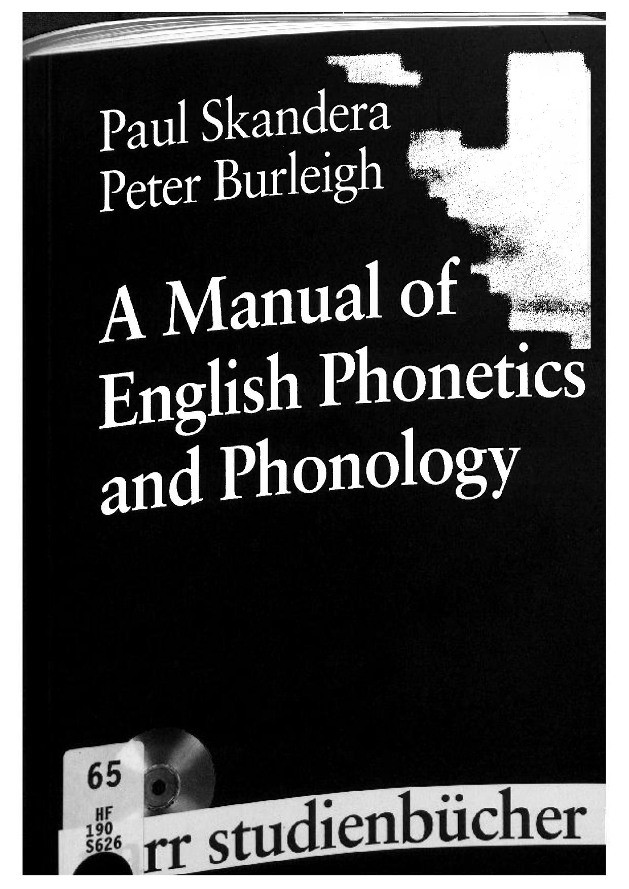 A Manual of English Phonetics and Phonology Twelve Lessons with an, 2005