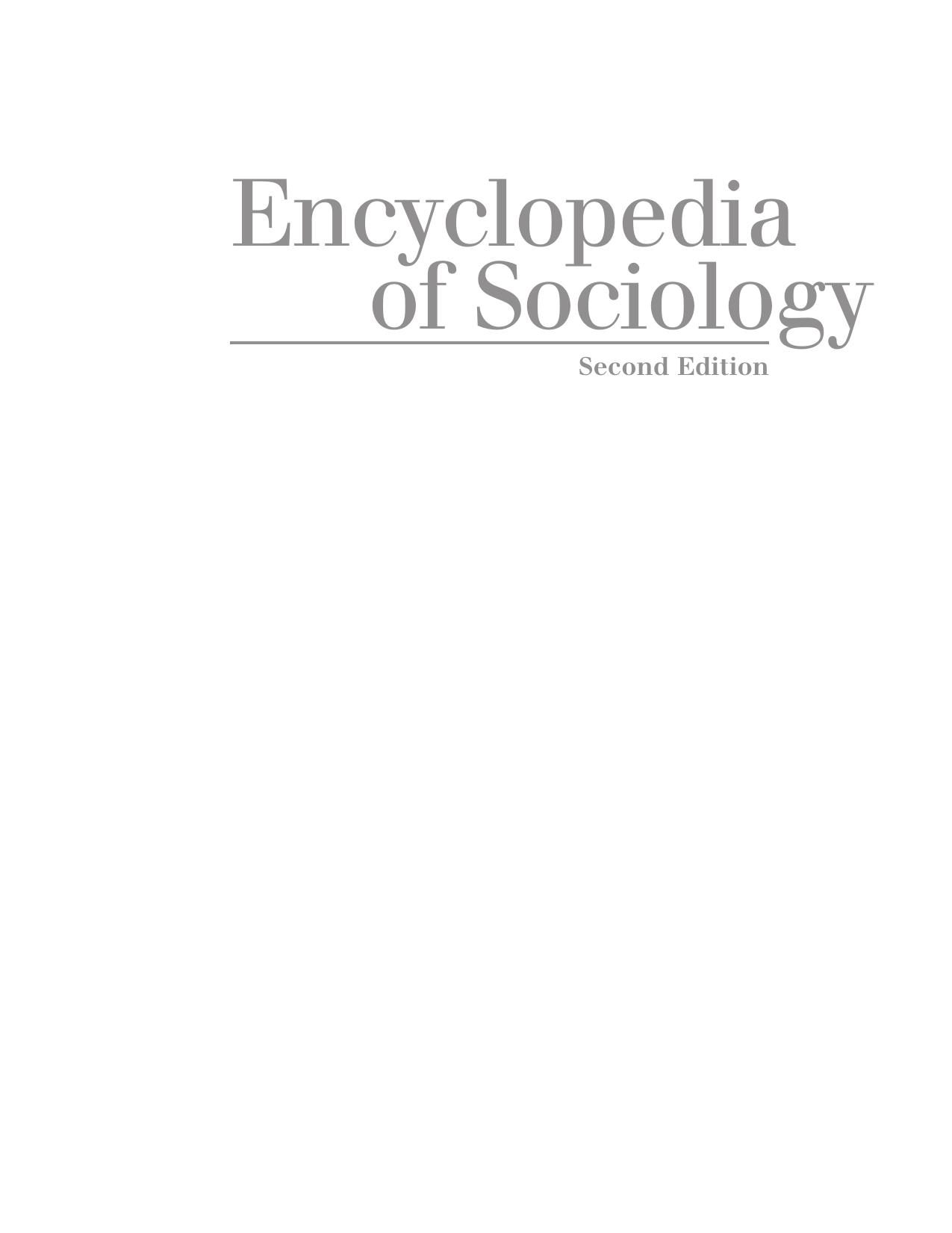 Encyclopedia of Sociology 2005