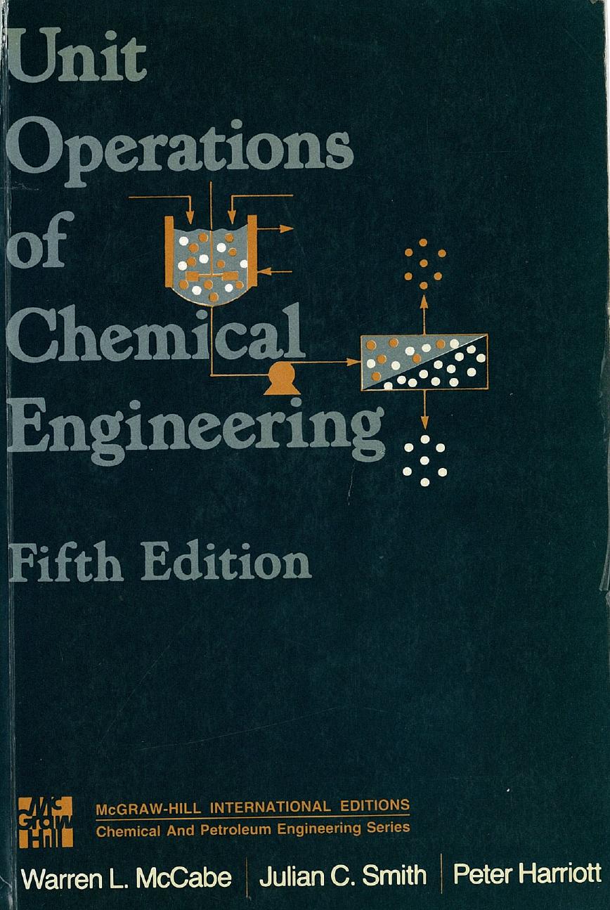 Unit Operations Of Chemical Engineering  5th Ed  McCabe And                                                  1993