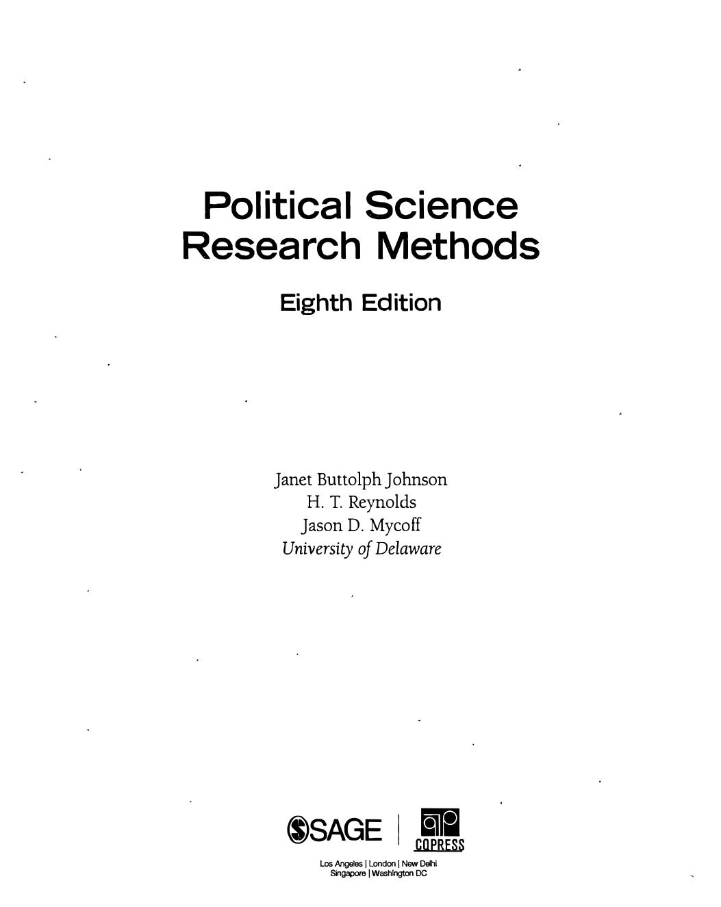 Political Science Research Methods 2015