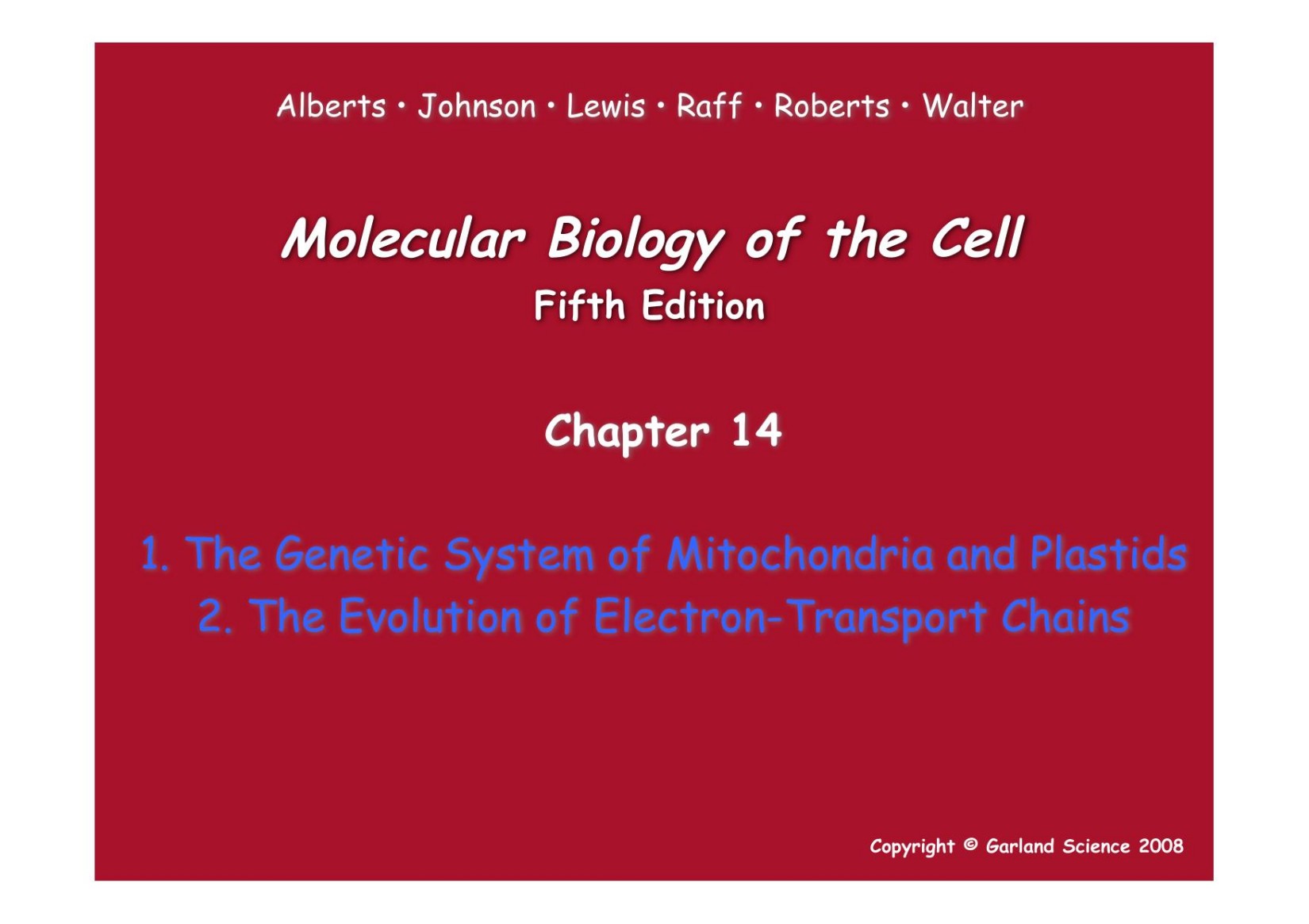 mitochondria Chapter 14b.ppt
