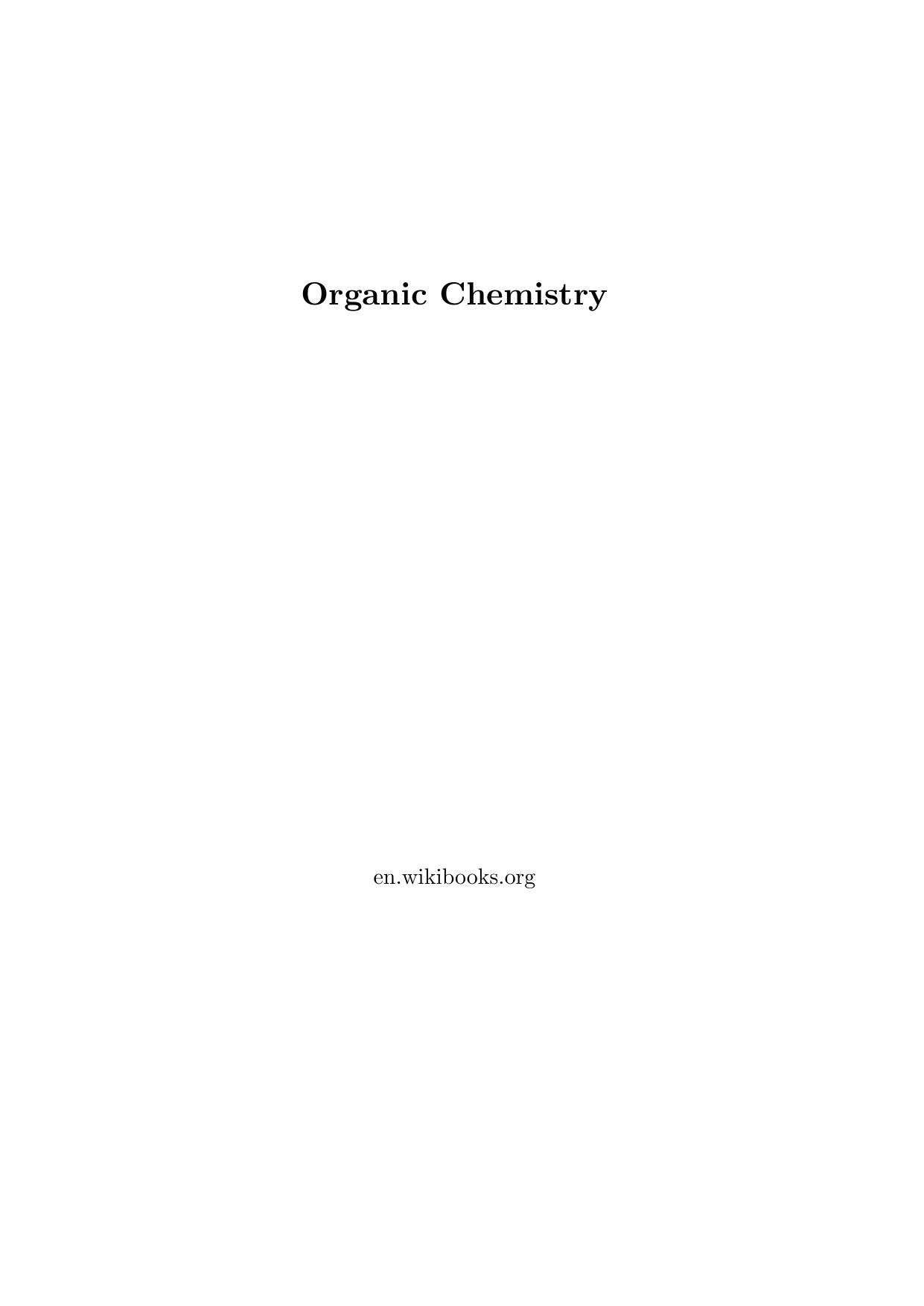 Organic Chemistry 2015