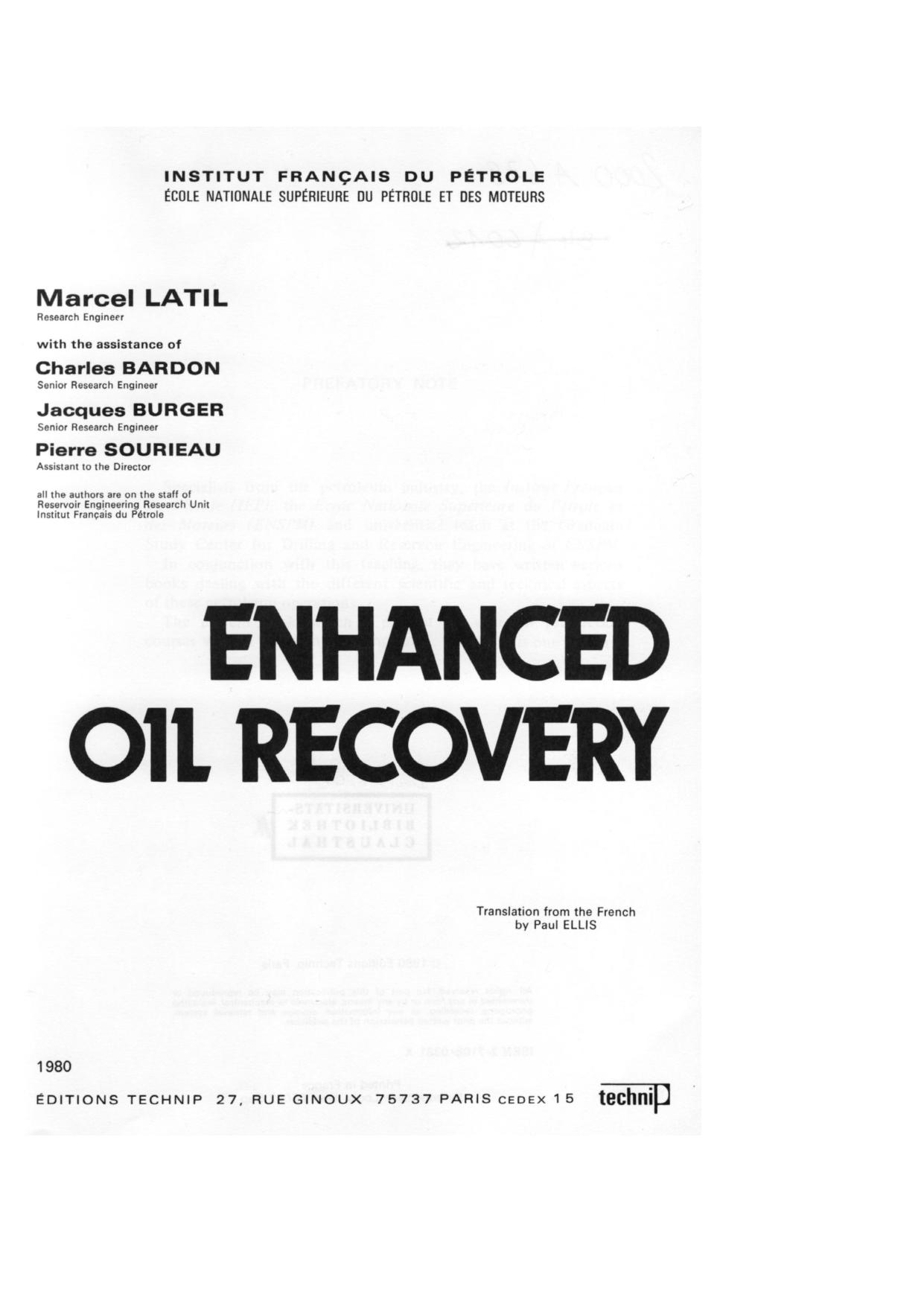 Enhanced Oil Recovery- Latil M                                                                                                         1980