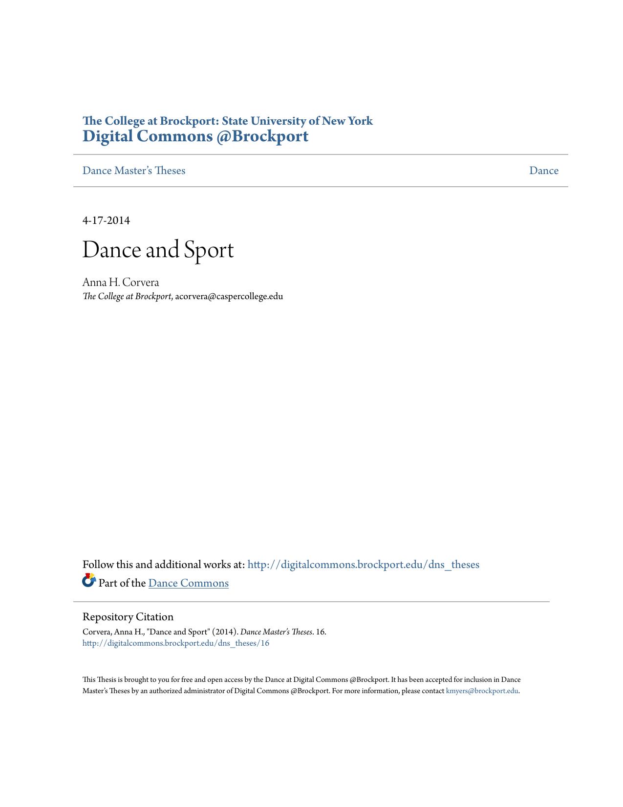 Dance and Sport