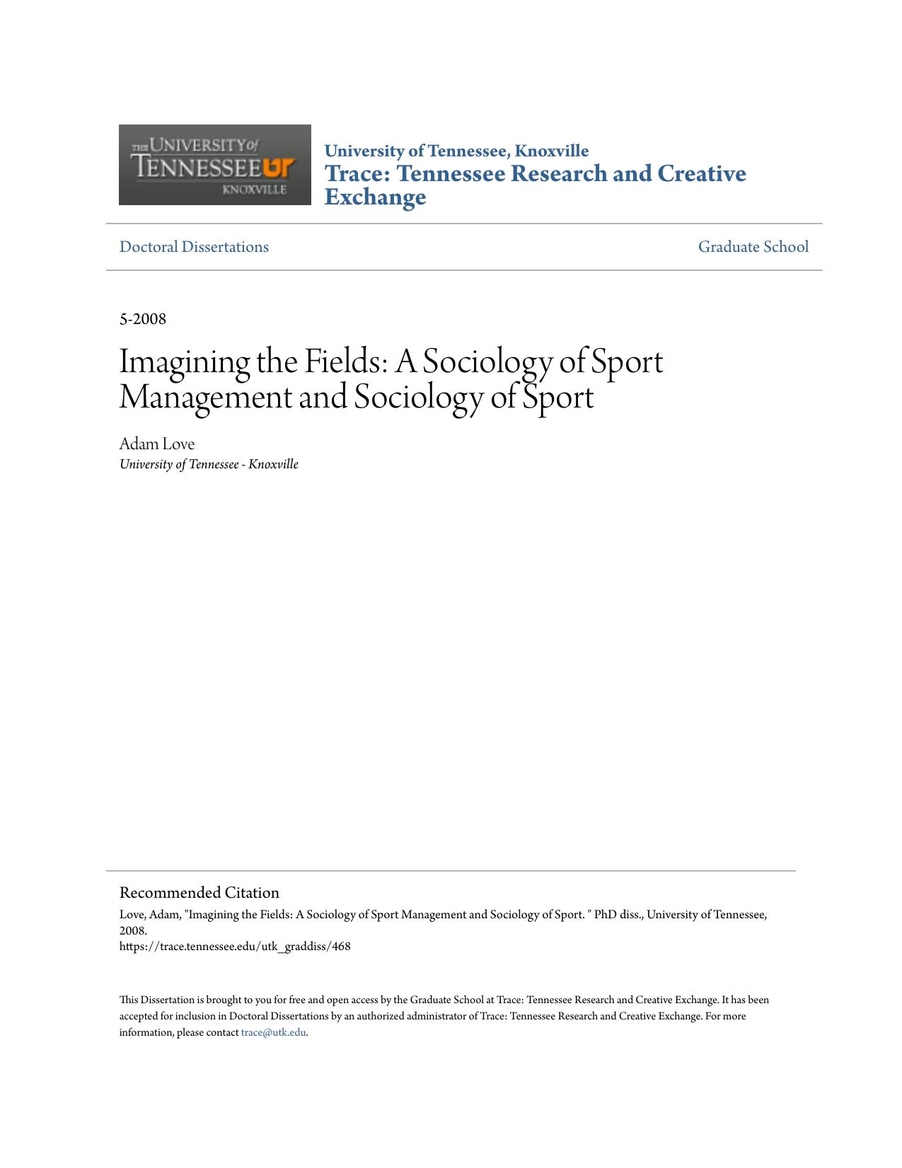 Imagining the Fields: A Sociology of Sport Management and Sociology of Sport