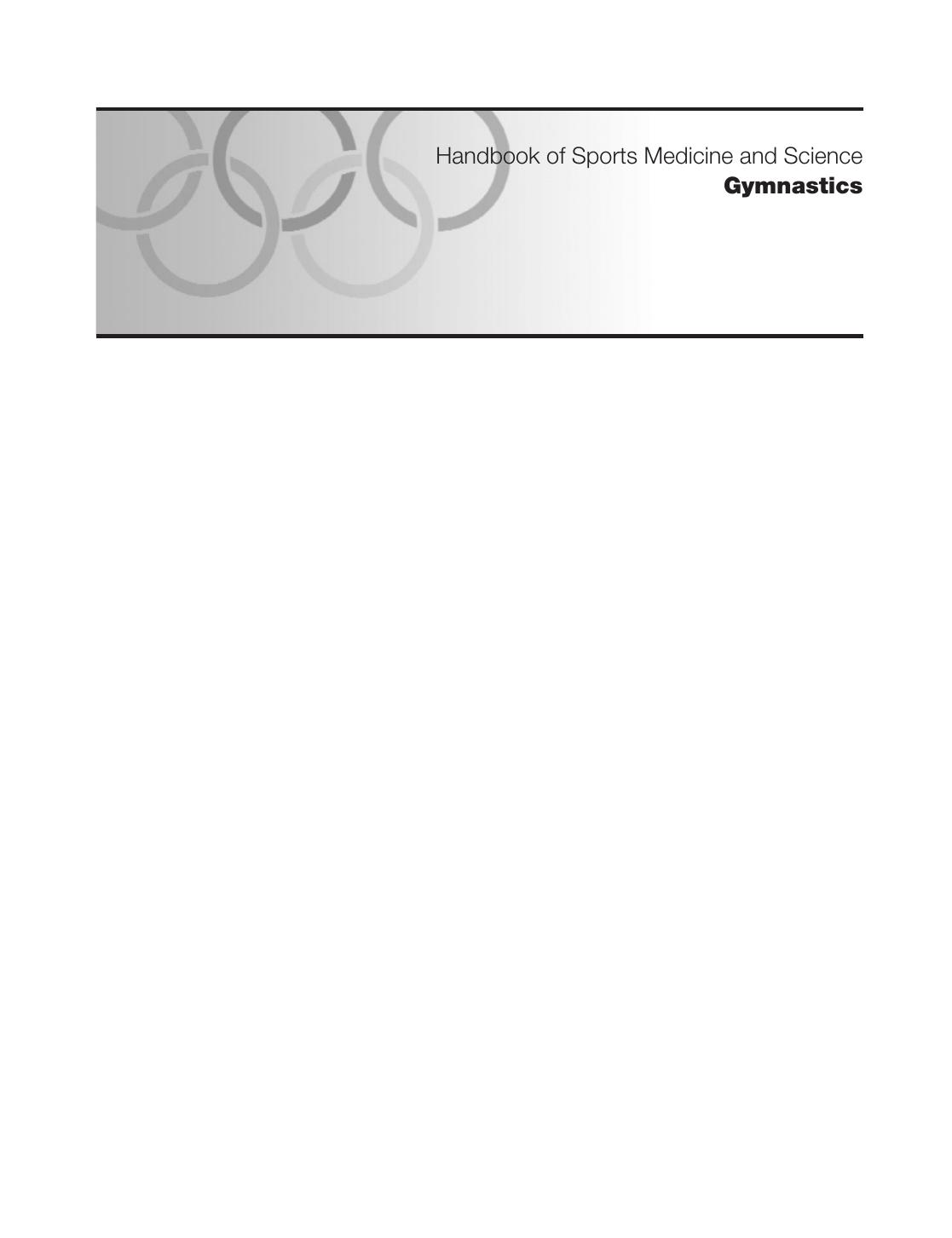 Handbook of Sports Medicine and Science- Gymnastics 2013
