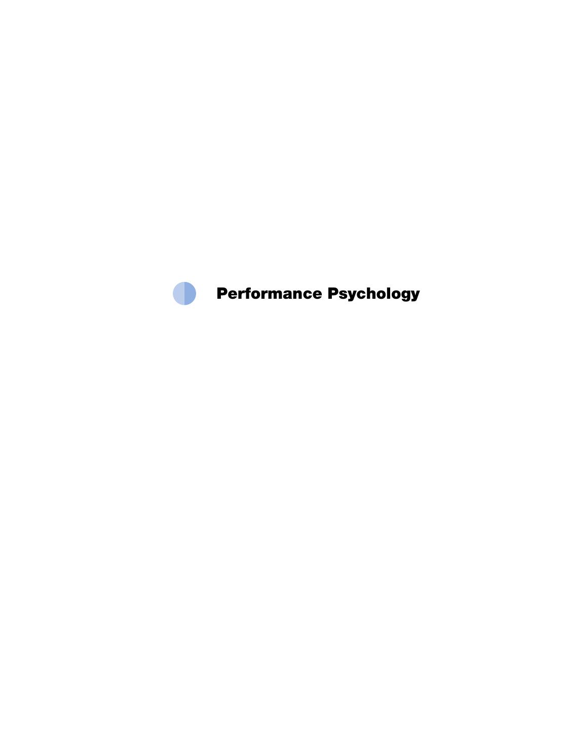 Performance Psychology 2011