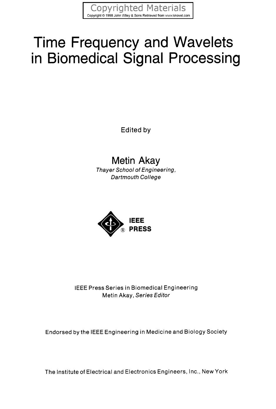 [Akay, Metin(eds.)] Time Frequency and Wavelets in(b-ok.org)