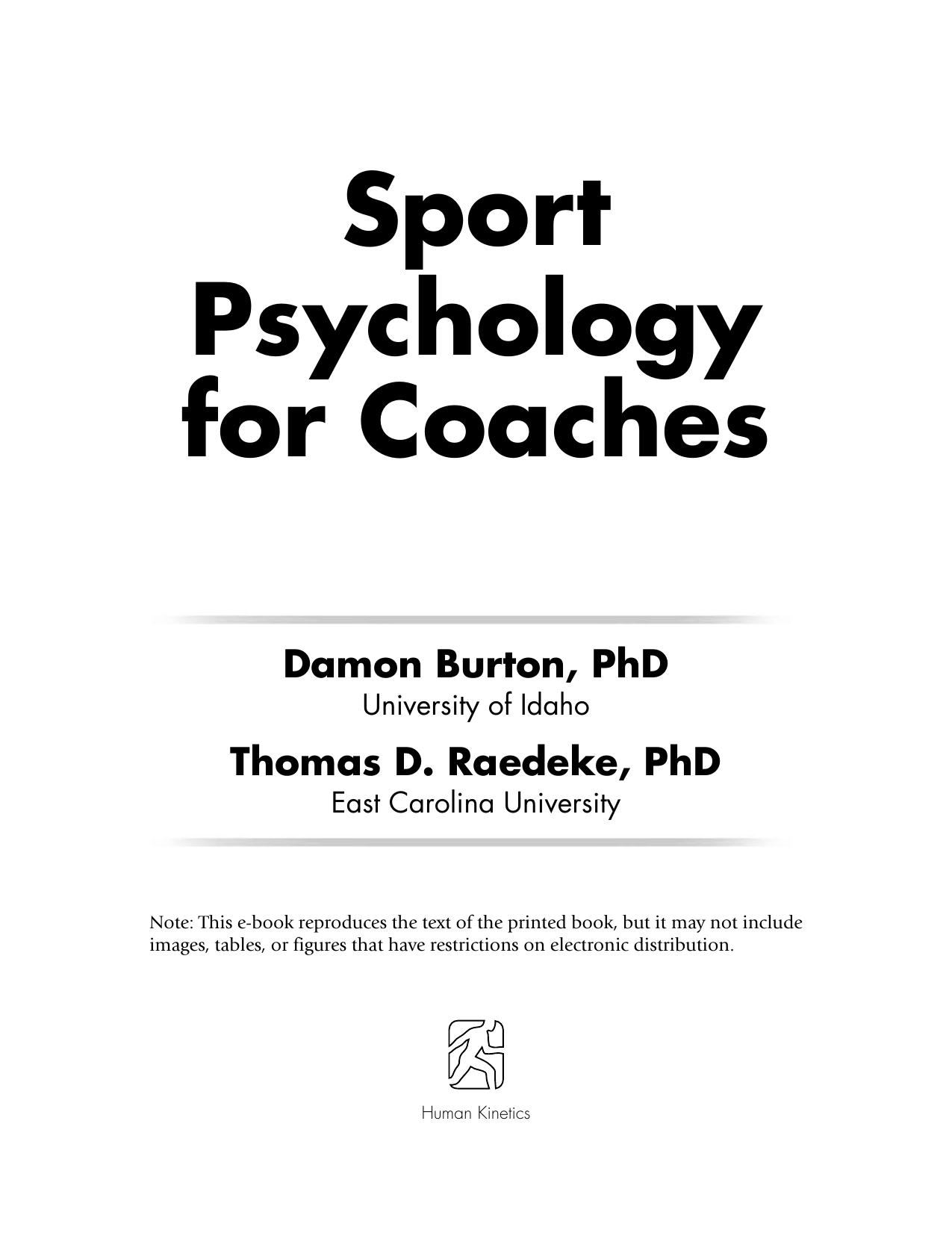 Sport Psychology for Coaches  2016