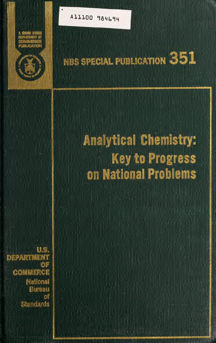 Analytical chemistry : key to progress on national problems