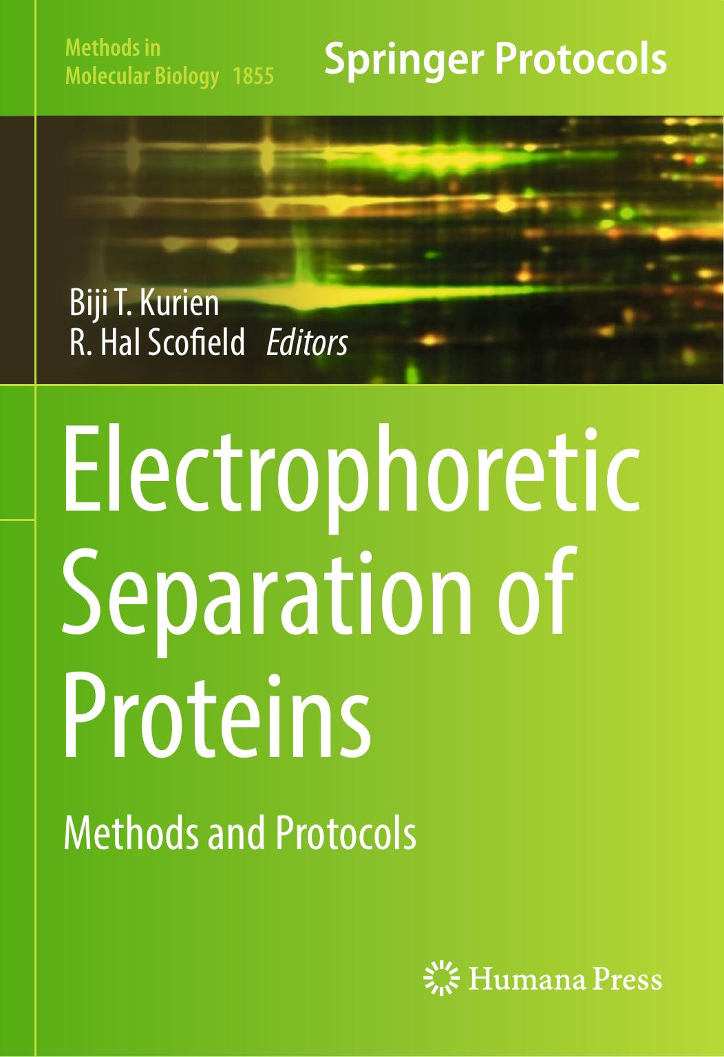Electrophoretic Separation of Proteins Methods and Protocols 2019