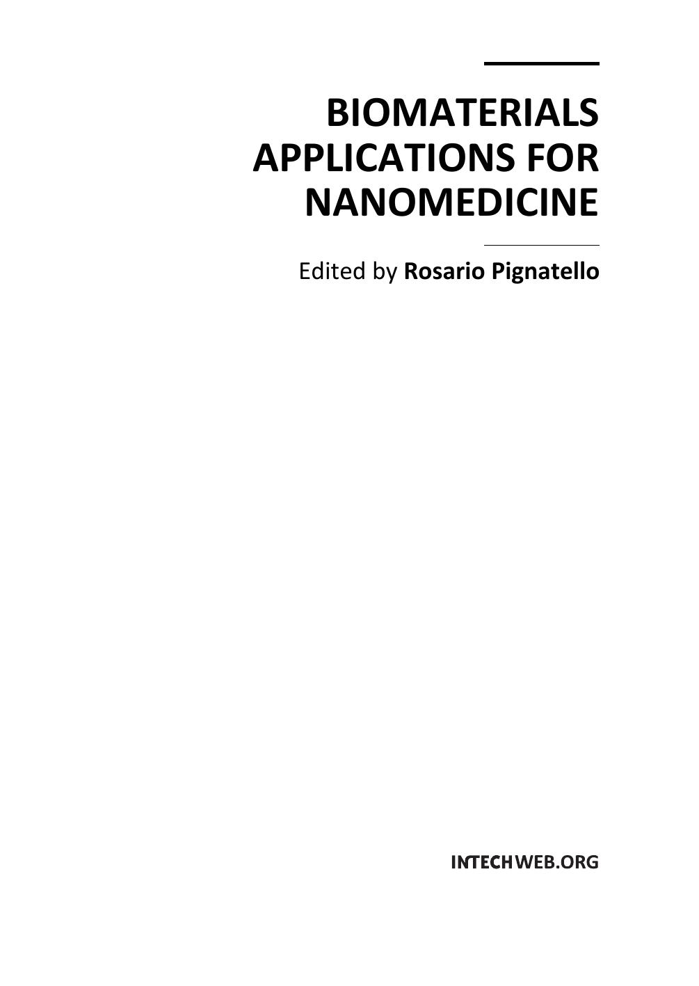 Microsoft Word - preface_ Biomaterials Applications for Nanomedicine