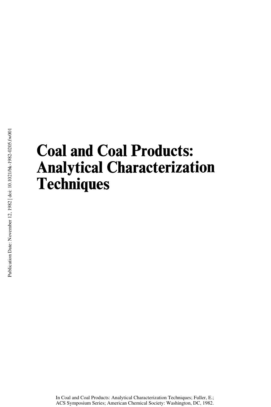 Coal and Coal Products