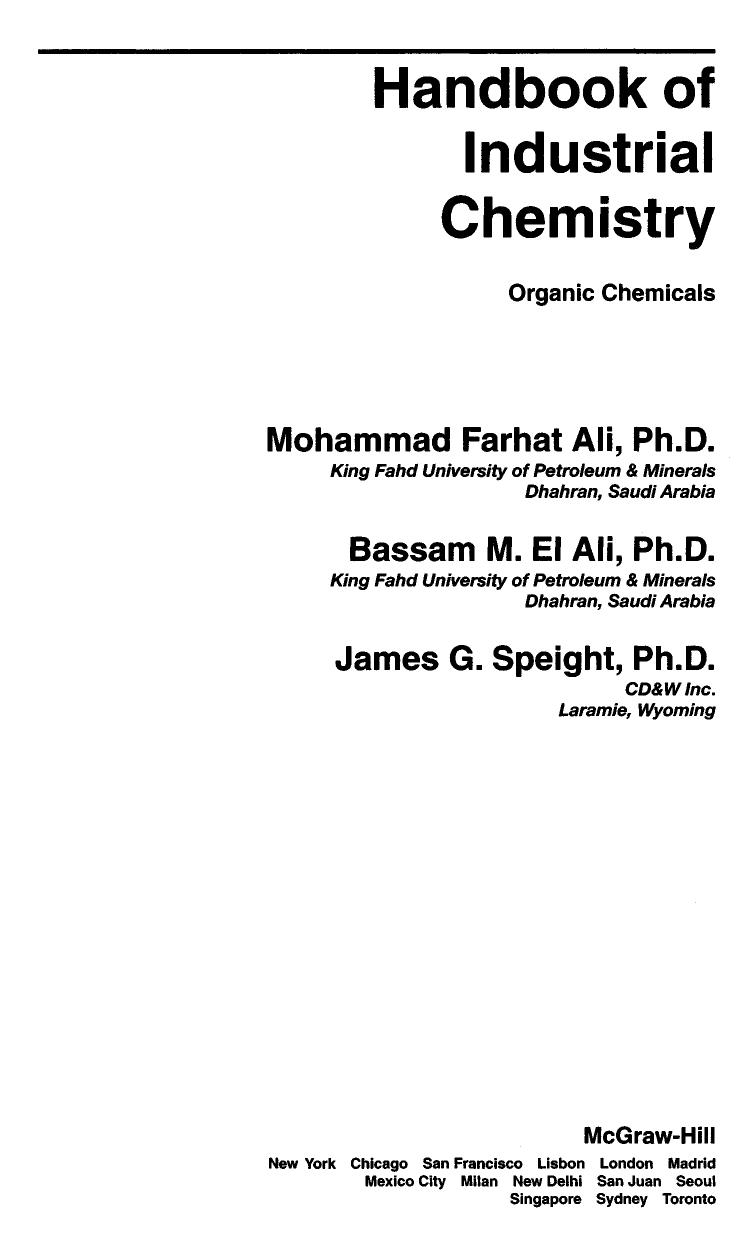 Handbook of Industrial Chemistry Organic Chemicals 2005