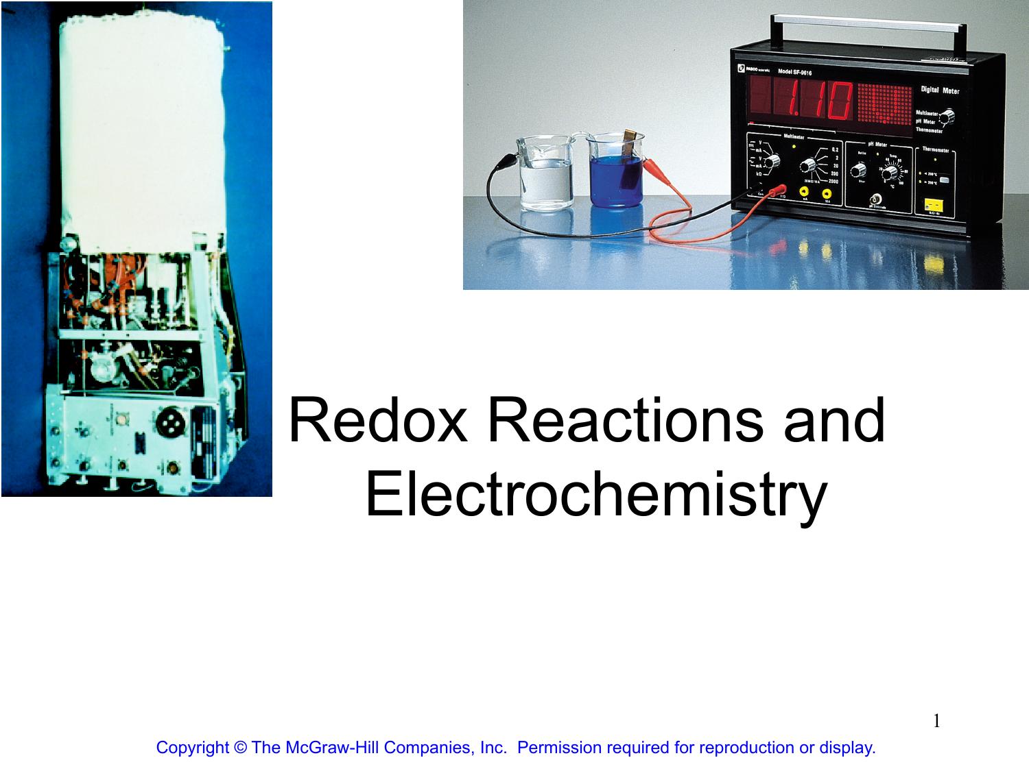 Redox reaction and electrochemistry