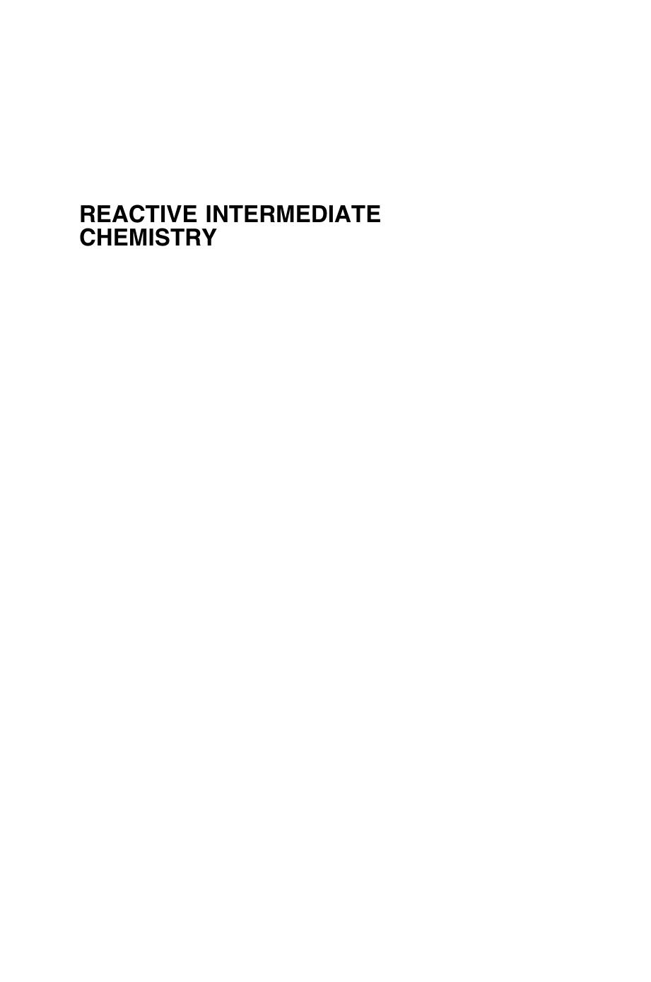 Reactive Intermediate Chemistry 2004