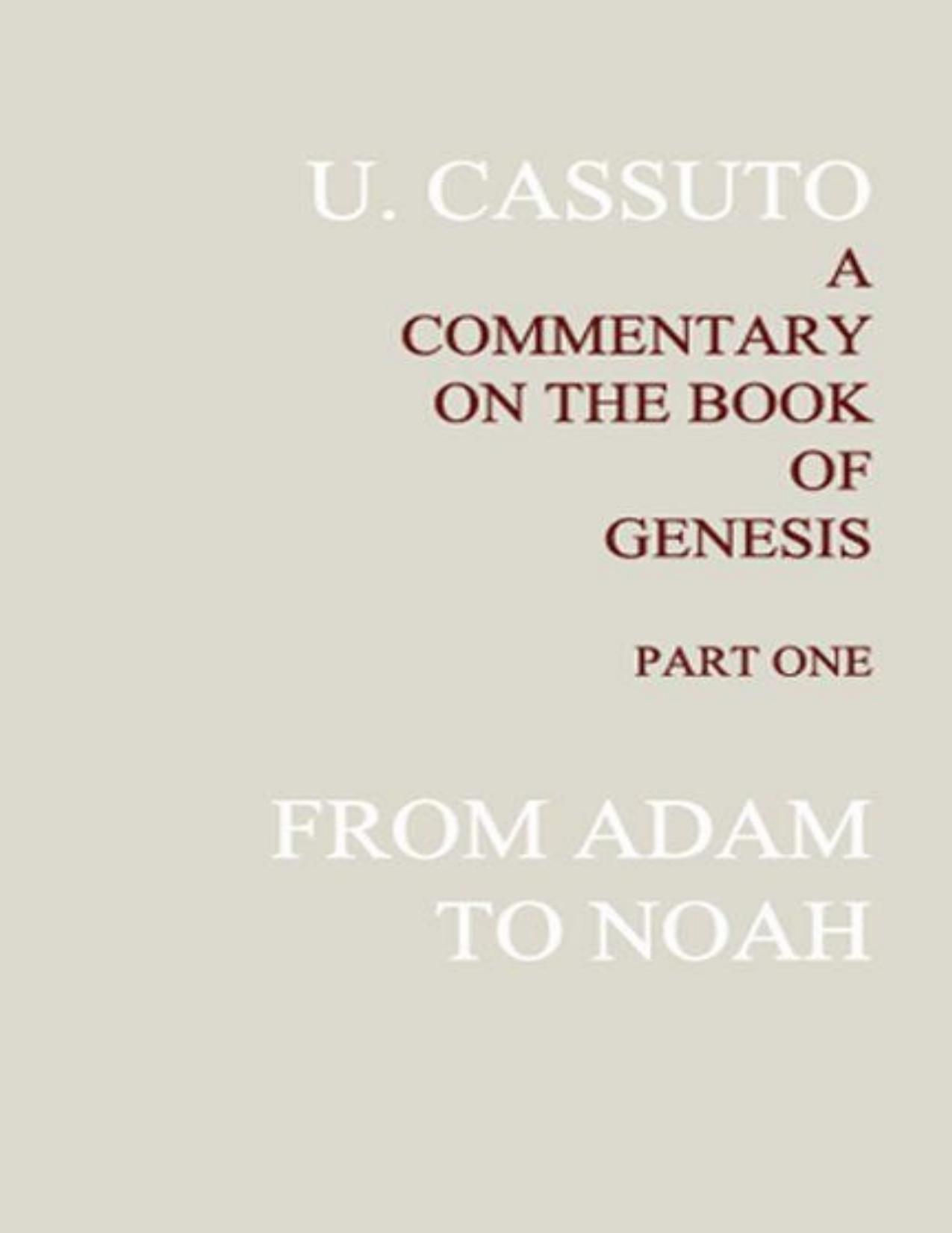 A Commentary on the Book of Genesis, Part 1: from Adam to Noah - PDFDrive.com