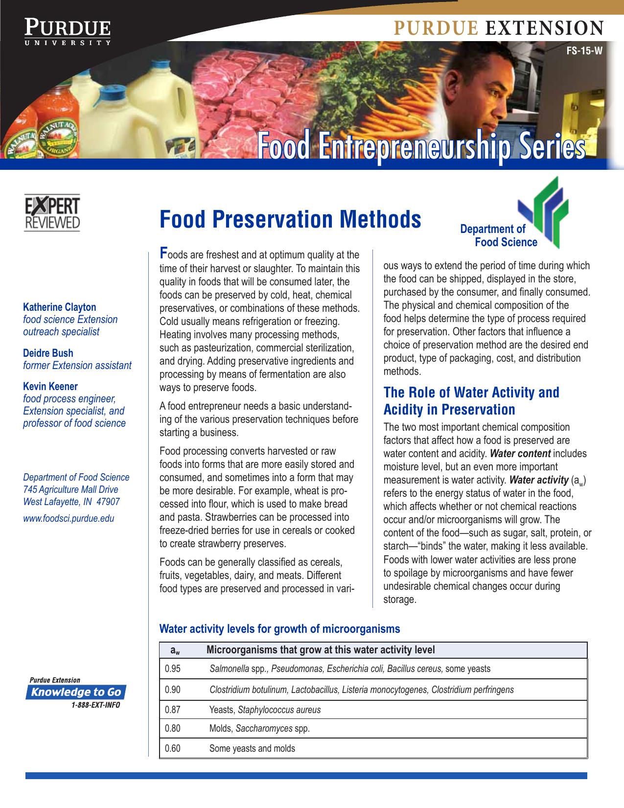 Food Preservation Methods