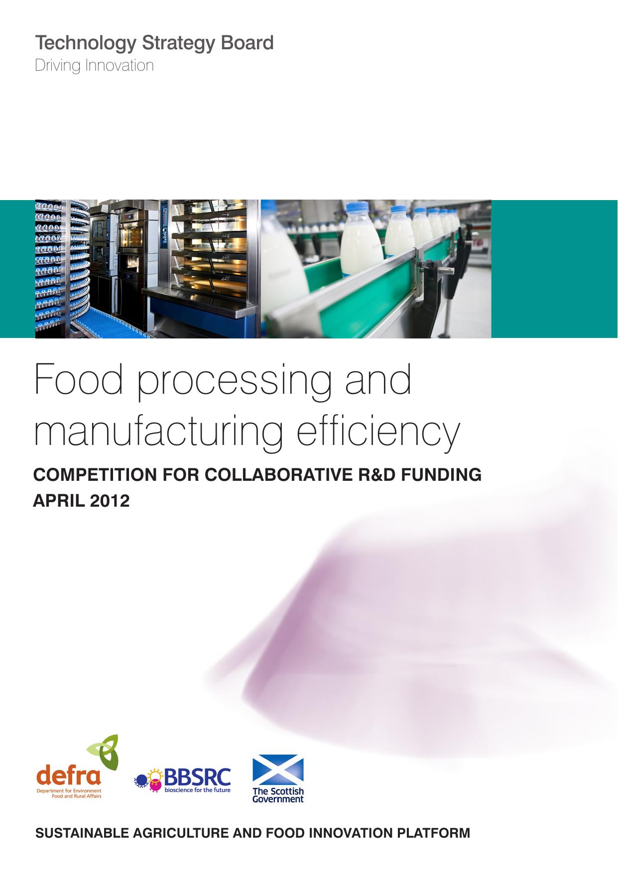 Food processing and manufacturing efficiency 2012