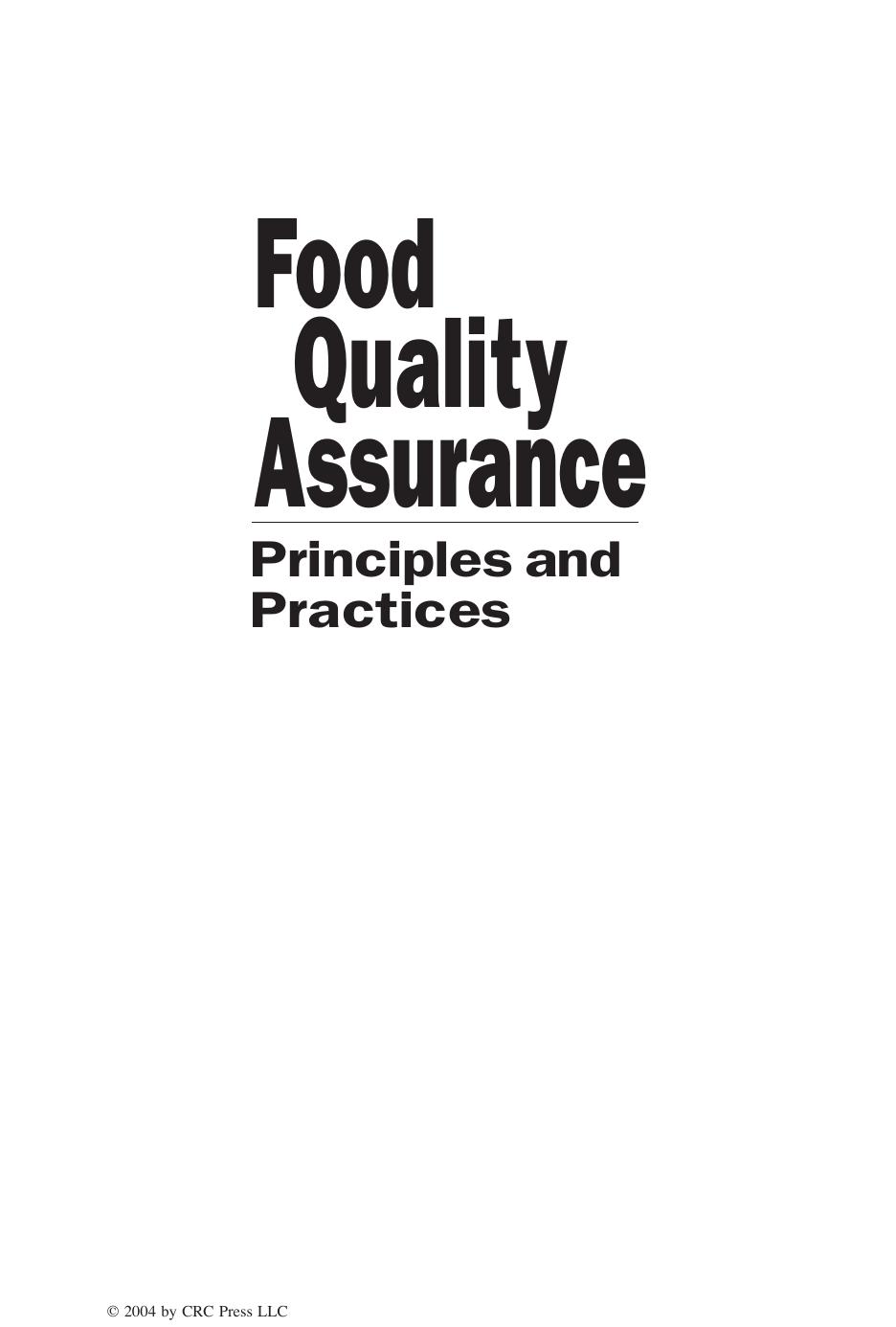 Quality Assurance: Principles and Practices