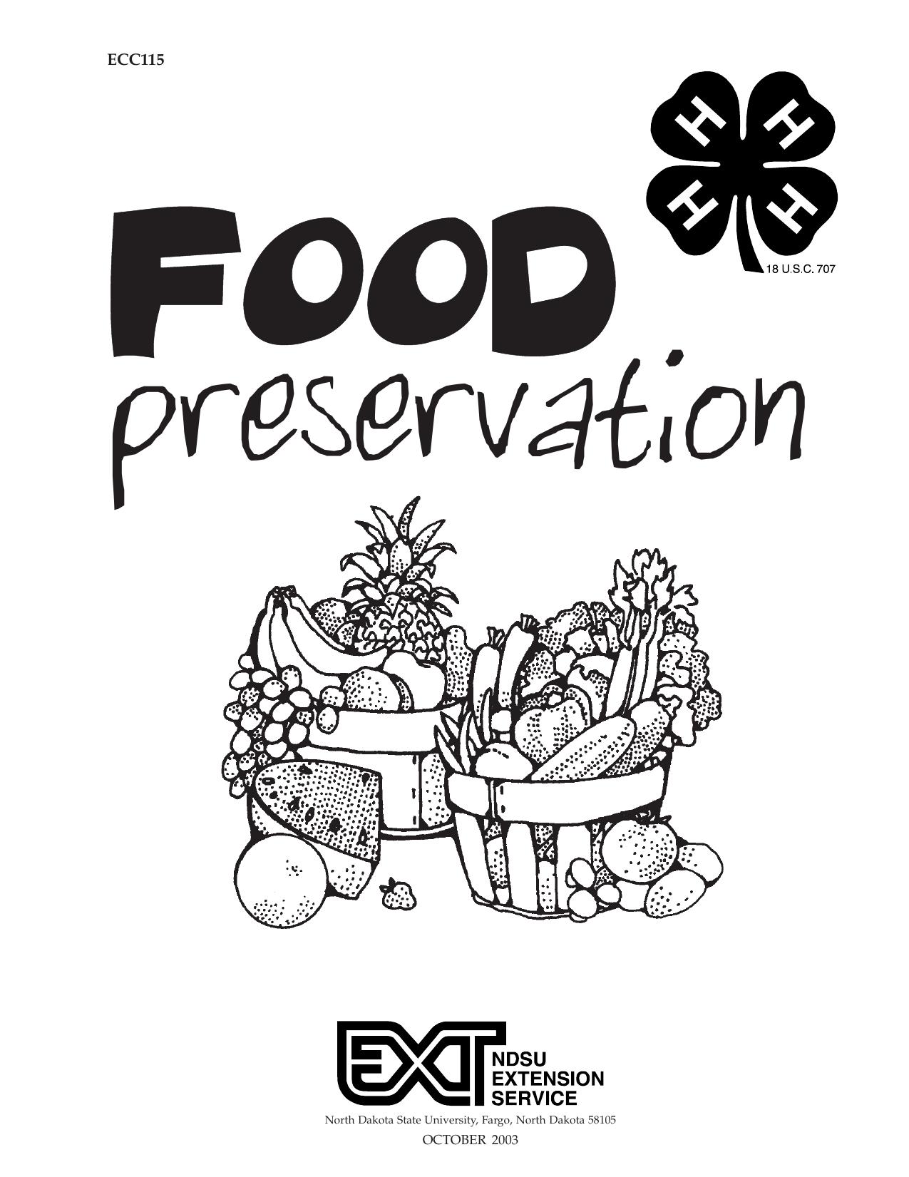 ECC115  Food Preservation